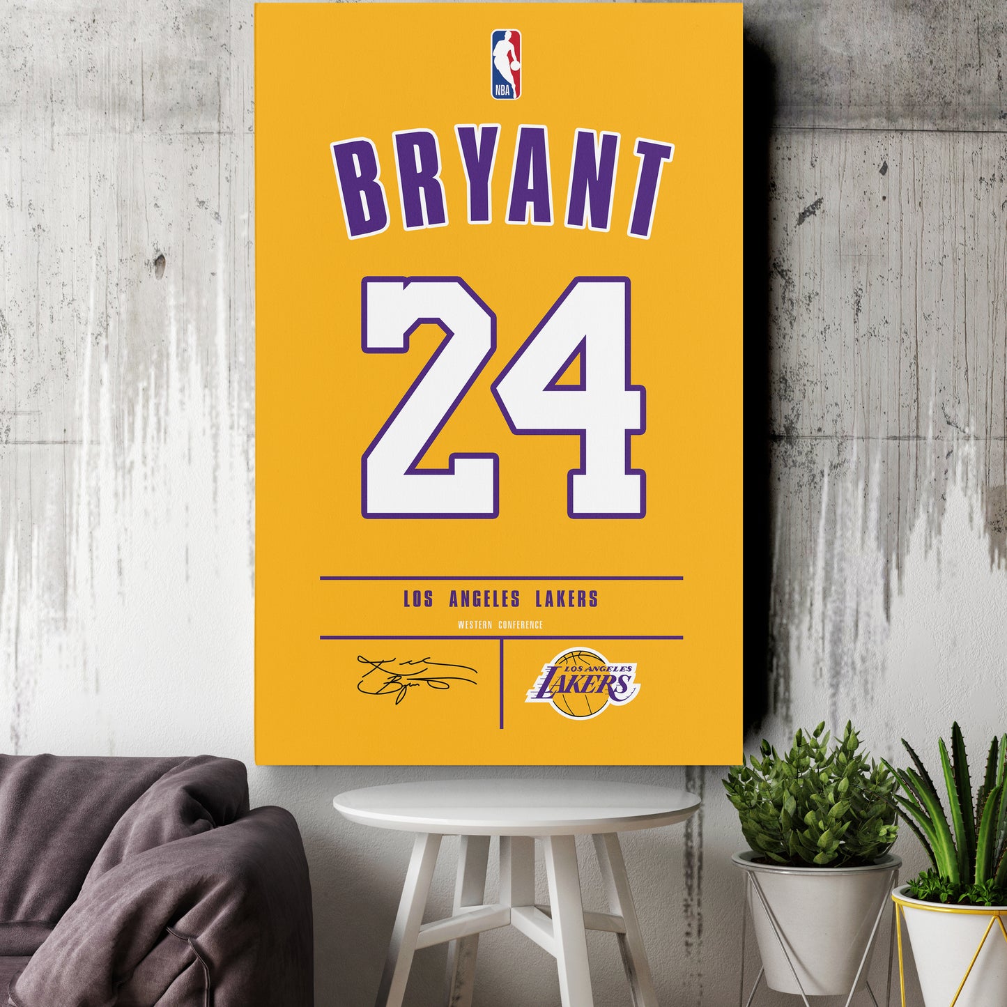 Kobe Bryant Lakers #24 Jersey Canvas Print | Wall Art Decor