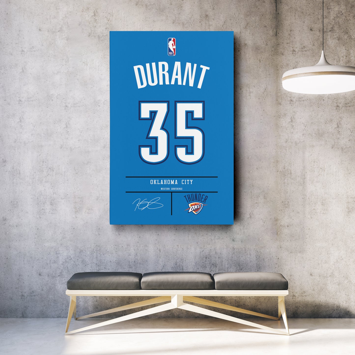 Kevin Durant Thunder Jersey Canvas Print | Wall Art Decor