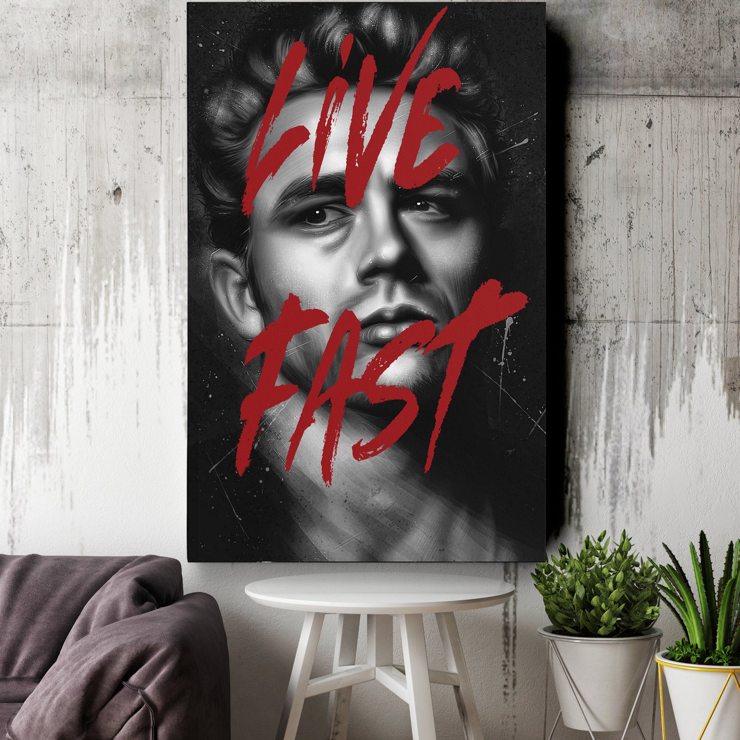 James Dean 'Live Fast' Canvas Print | Rebel Icon Wall Art