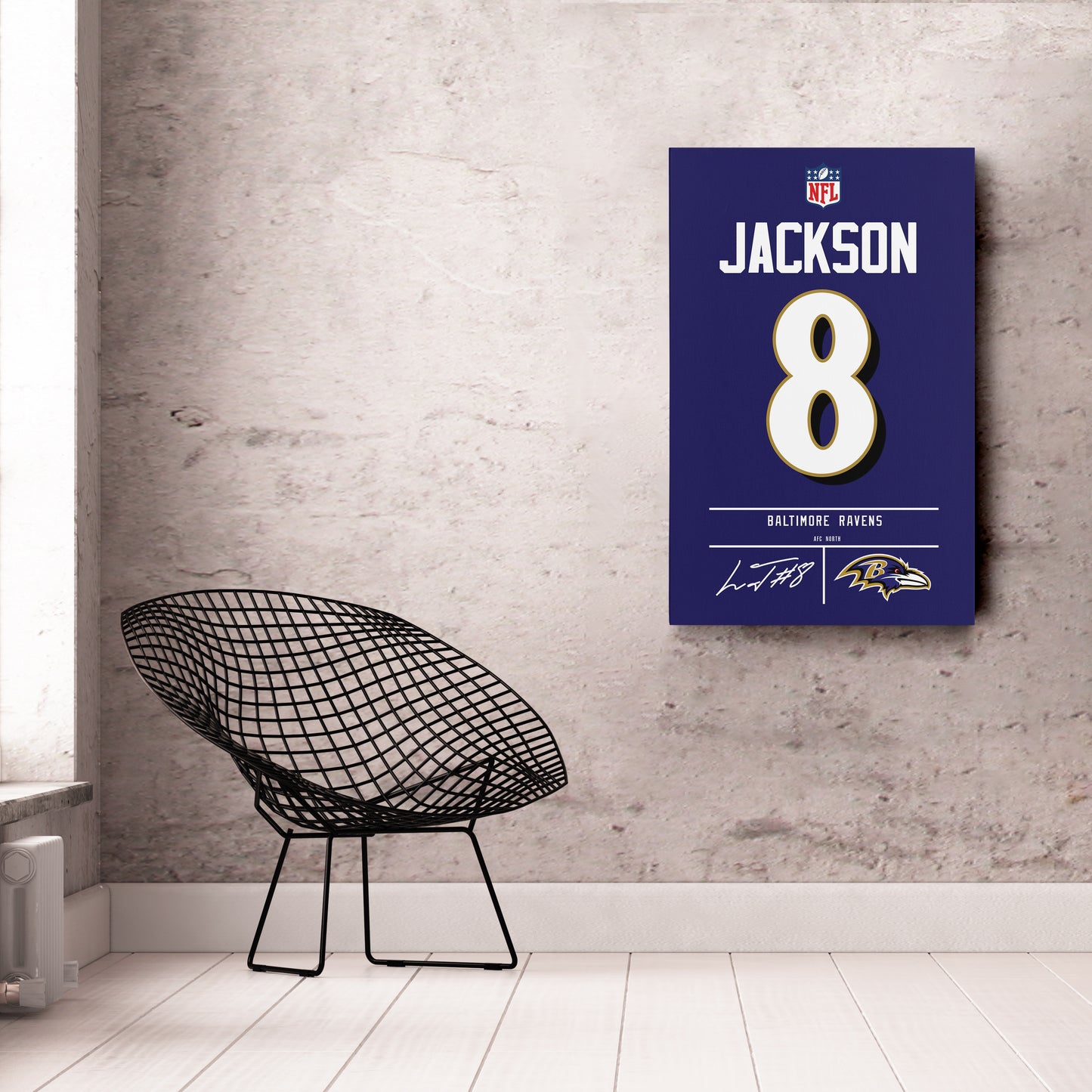 Lamar Jackson Ravens Jersey Canvas Print | Wall Art Decor