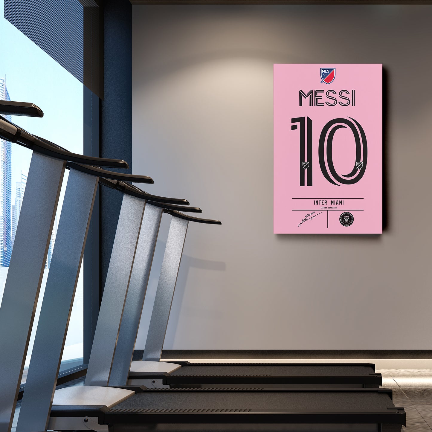 Lionel Messi Inter Miami Jersey Canvas Print | Soccer Wall Art Decor
