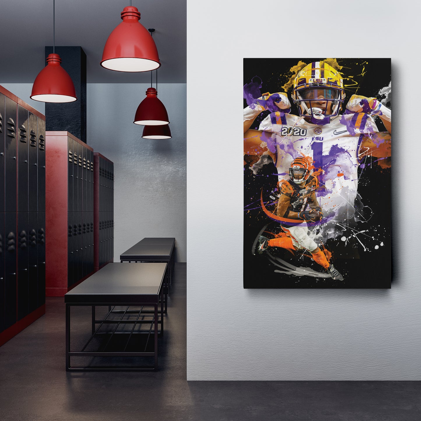 Ja'Marr Chase Bengals Canvas Print | Cincinnati Football Wall Art