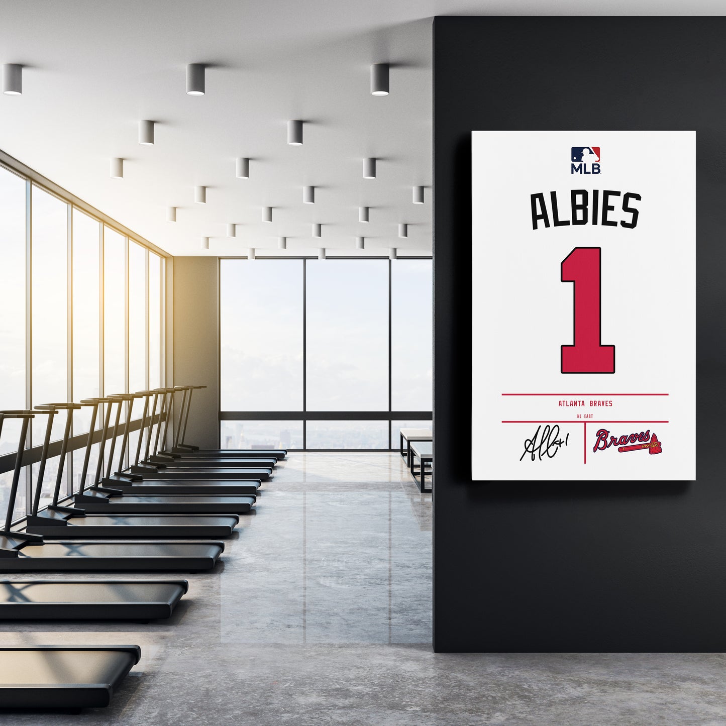 Ozzie Albies Braves Jersey Canvas Print | Wall Art Decor