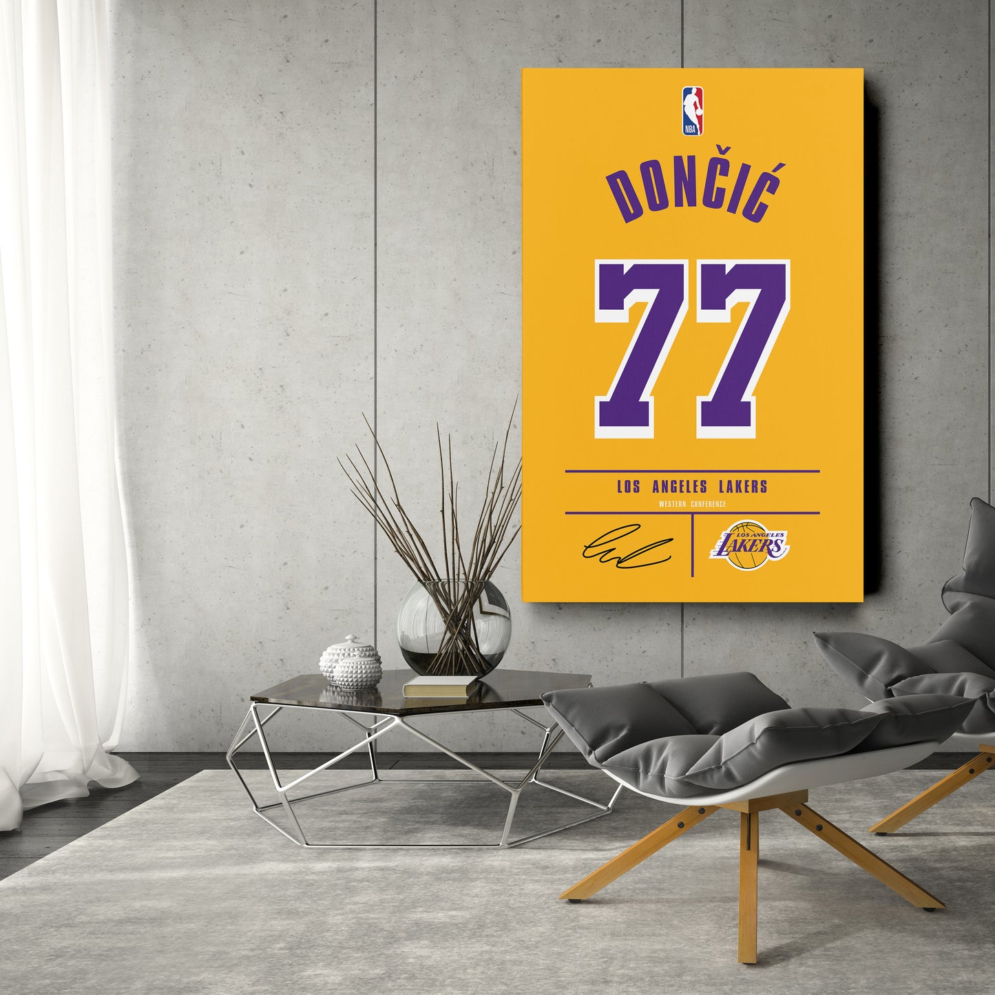 Luka Doncic Lakers Jersey Canvas Print | Wall Art Decor