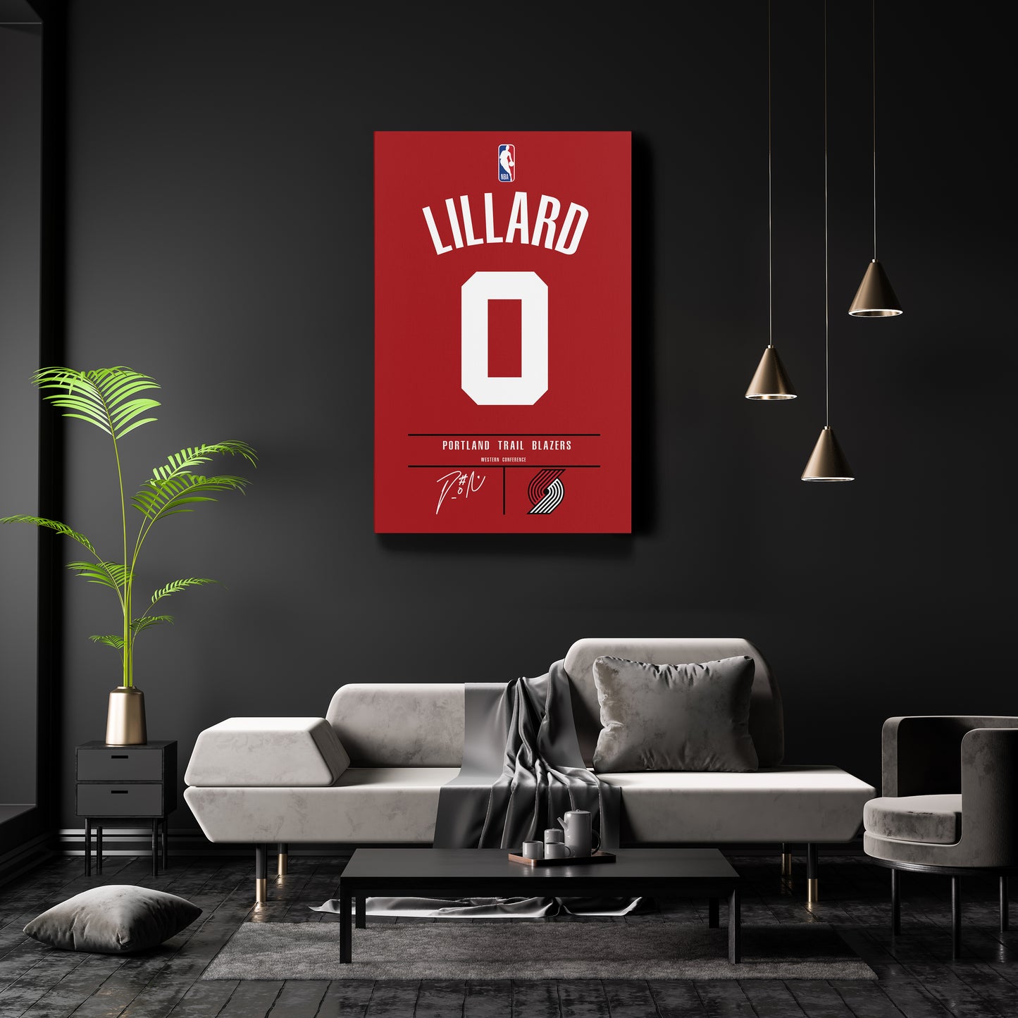 Damian Lillard Blazers Jersey Canvas Print | Wall Art Decor