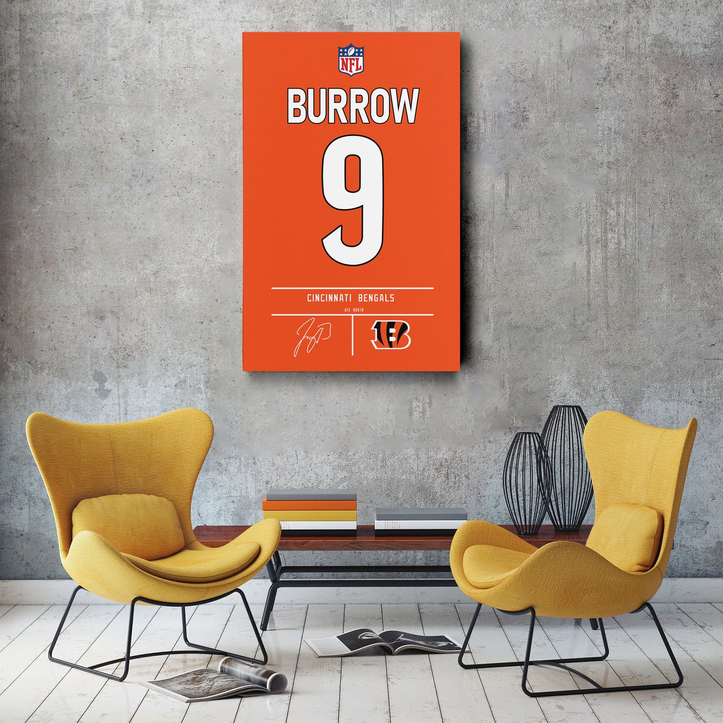 Joe Burrow Bengals Jersey Canvas Print | Wall Art Decor