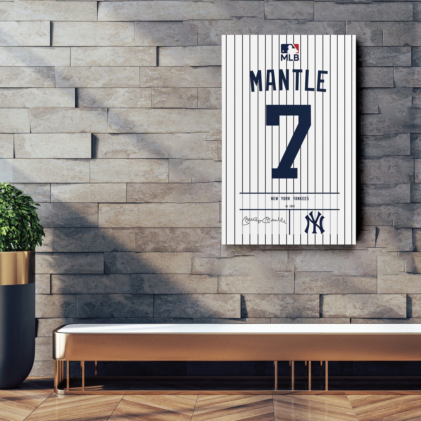 Mickey Mantle Yankees Jersey Canvas Print | Wall Art Decor