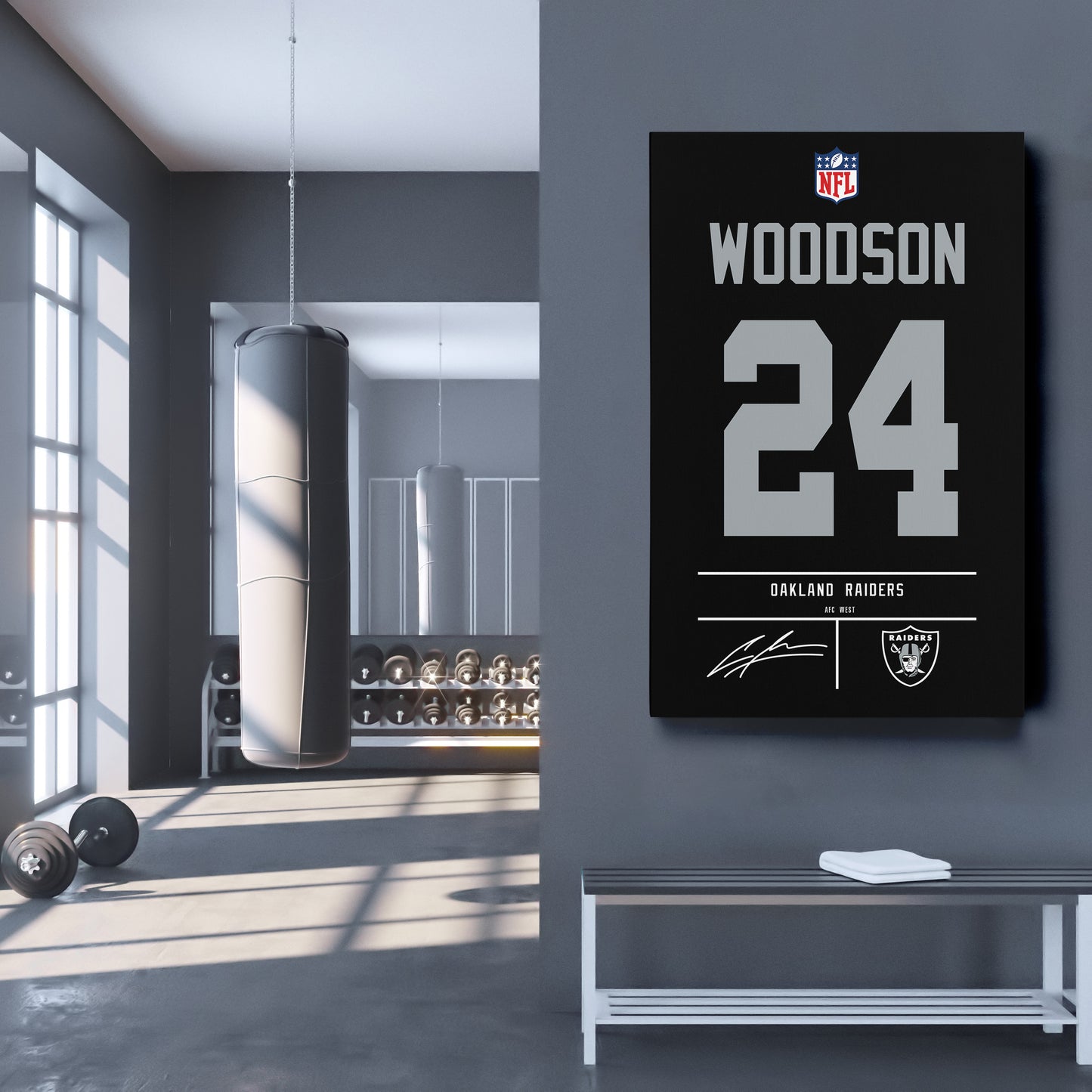 Charles Woodson Raiders Jersey Canvas Print | Wall Art Decor