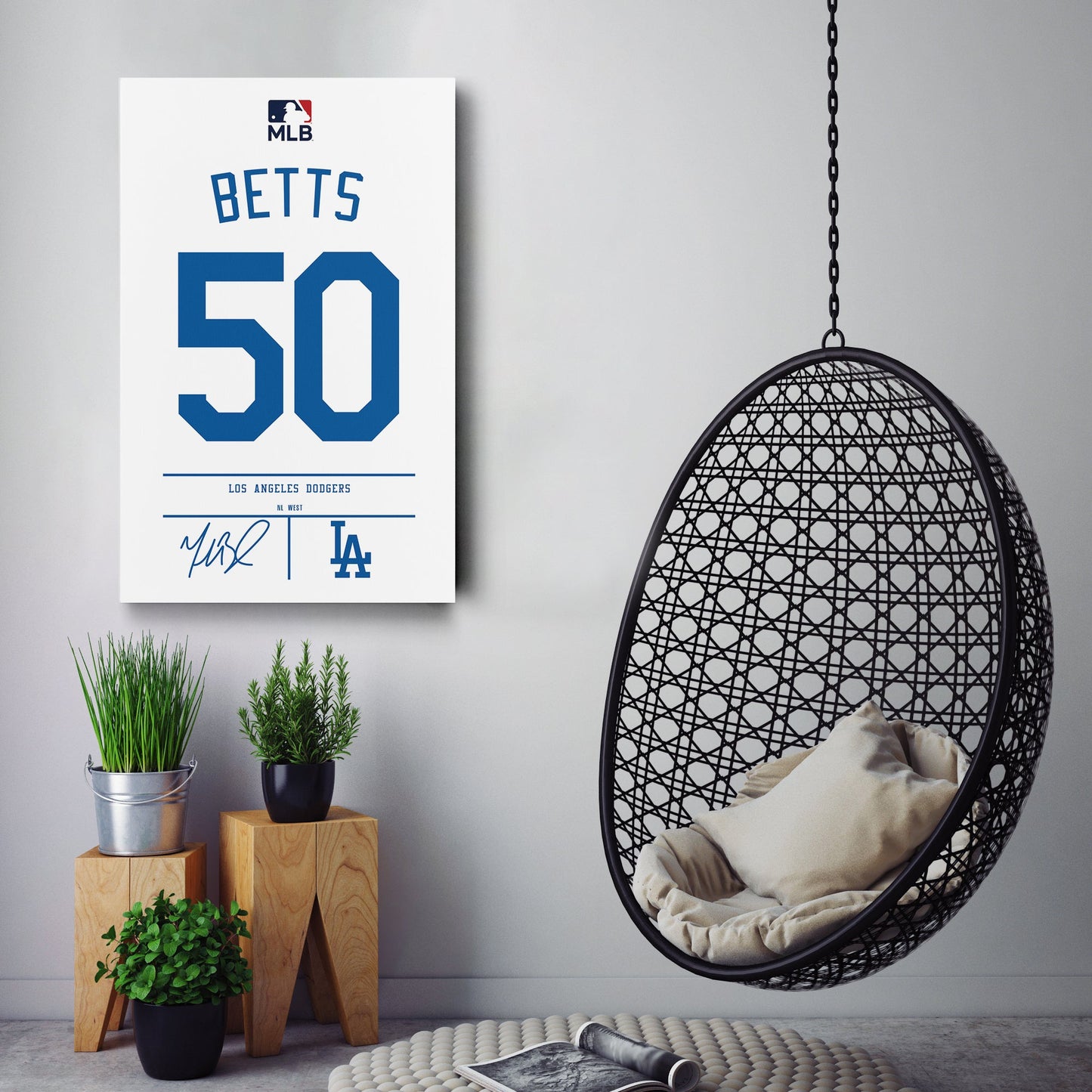 Mookie Betts Dodgers Jersey Canvas Print | Wall Art Decor