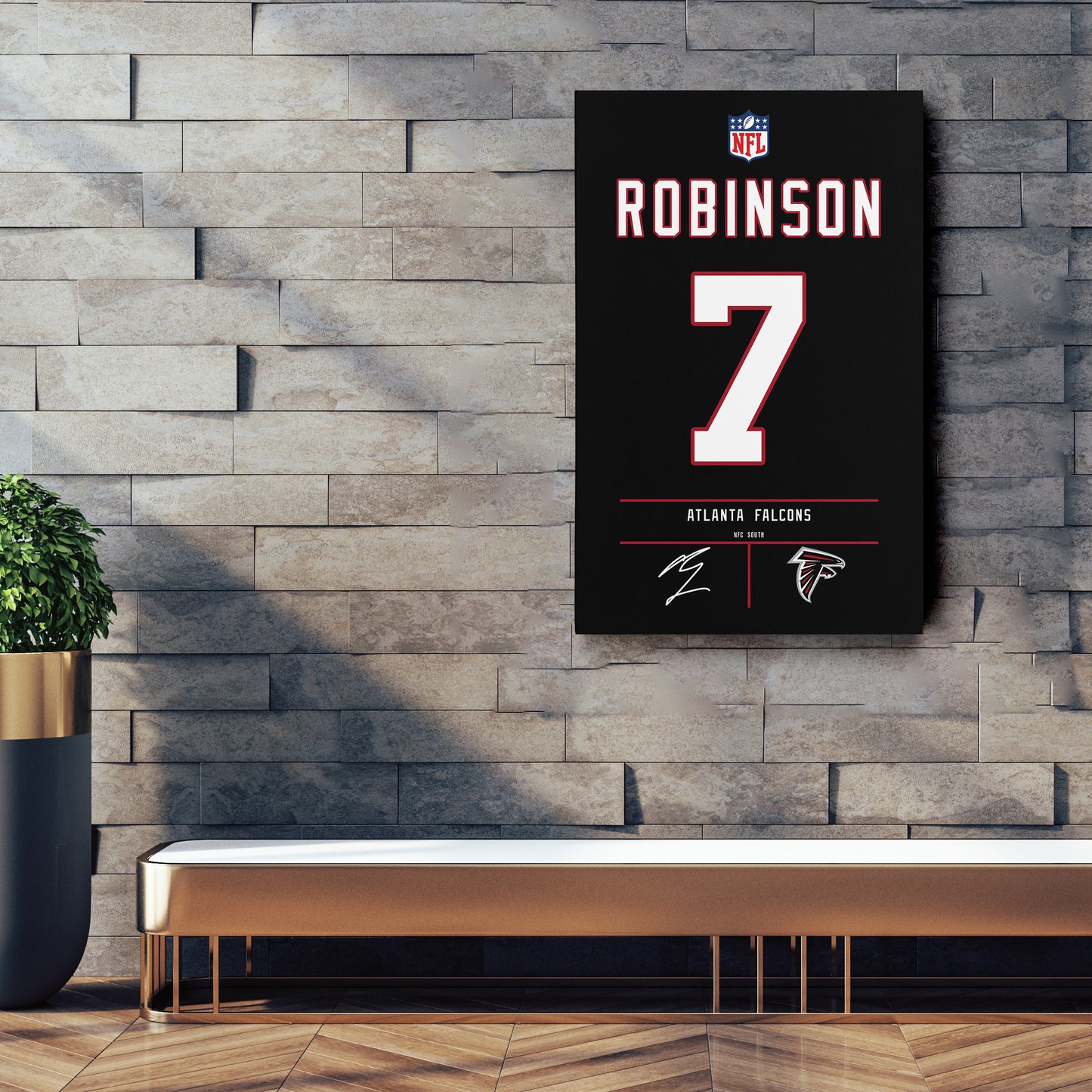 Bijan Robinson Falcons Jersey Canvas Print | Wall Art Decor