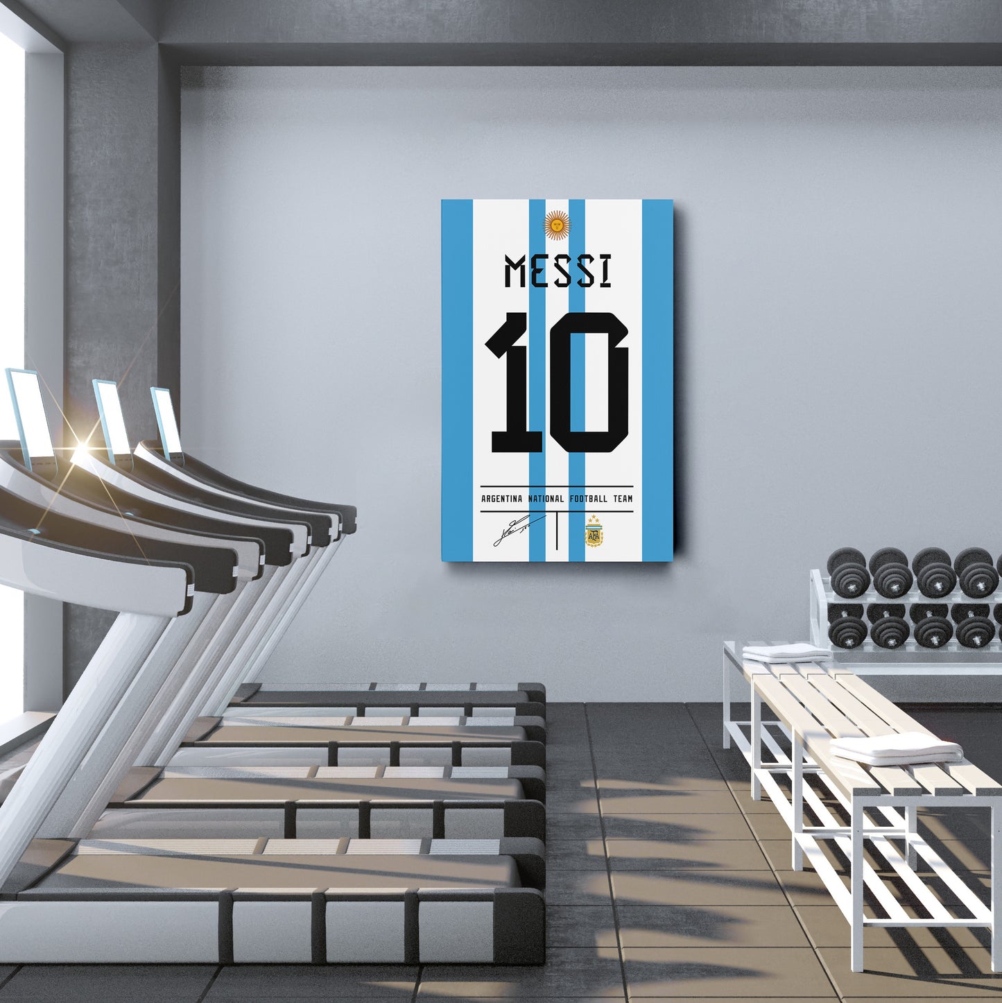 Lionel Messi Argentina Jersey Canvas Print | Soccer Wall Art Decor