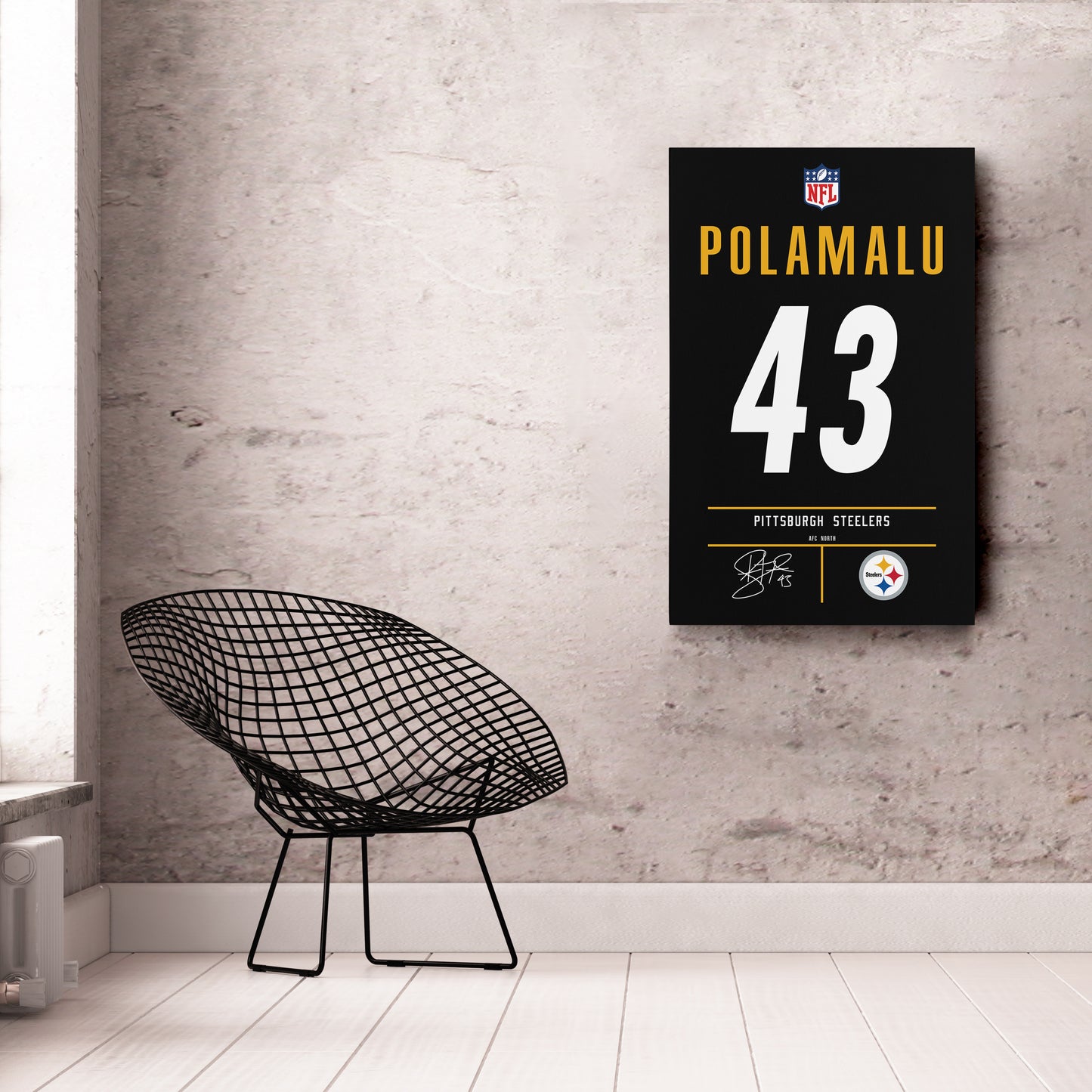 Troy Polamalu Steelers Jersey Canvas Print | Wall Art Decor