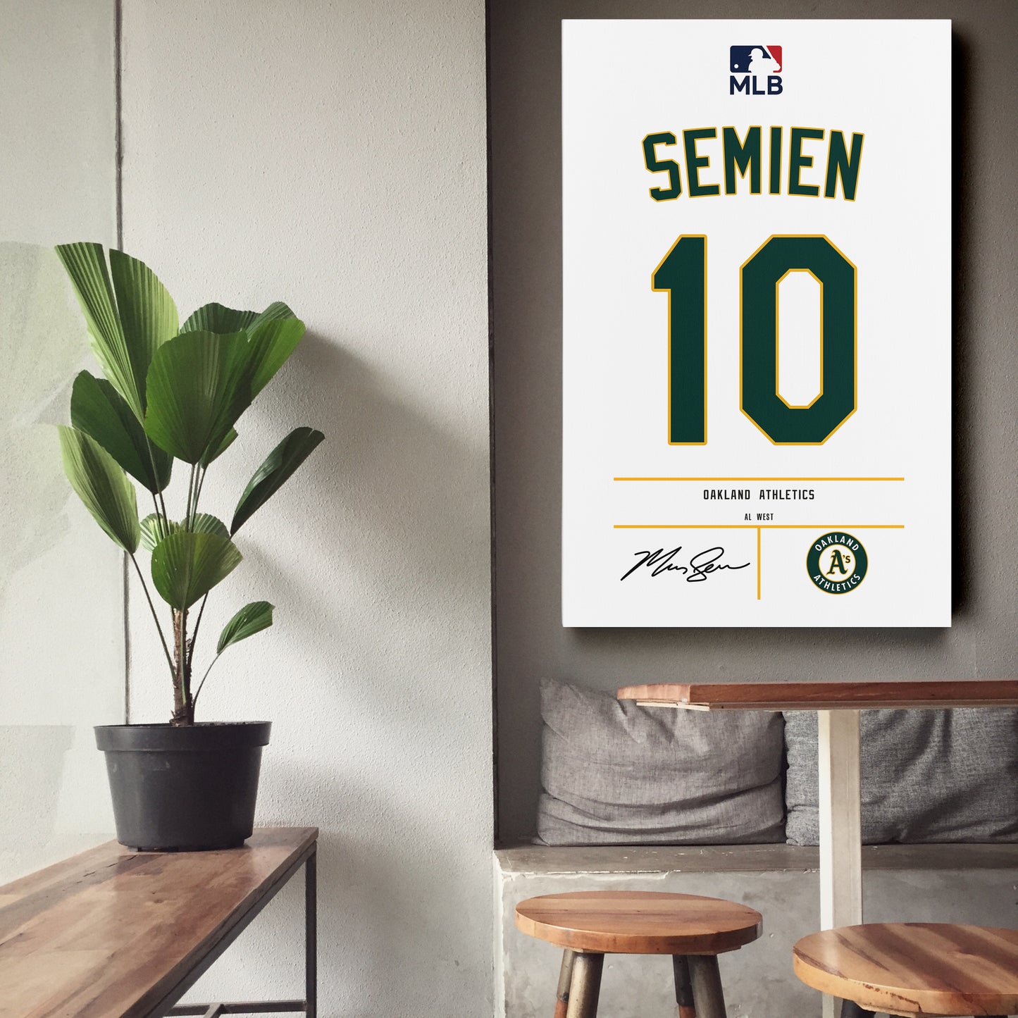Marcus Semien Athletics Jersey Canvas Print | Wall Art Decor