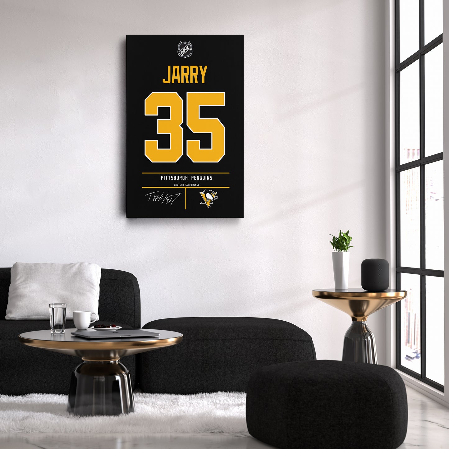 Tristan Jarry Penguins Jersey Canvas Print | Wall Art Decor