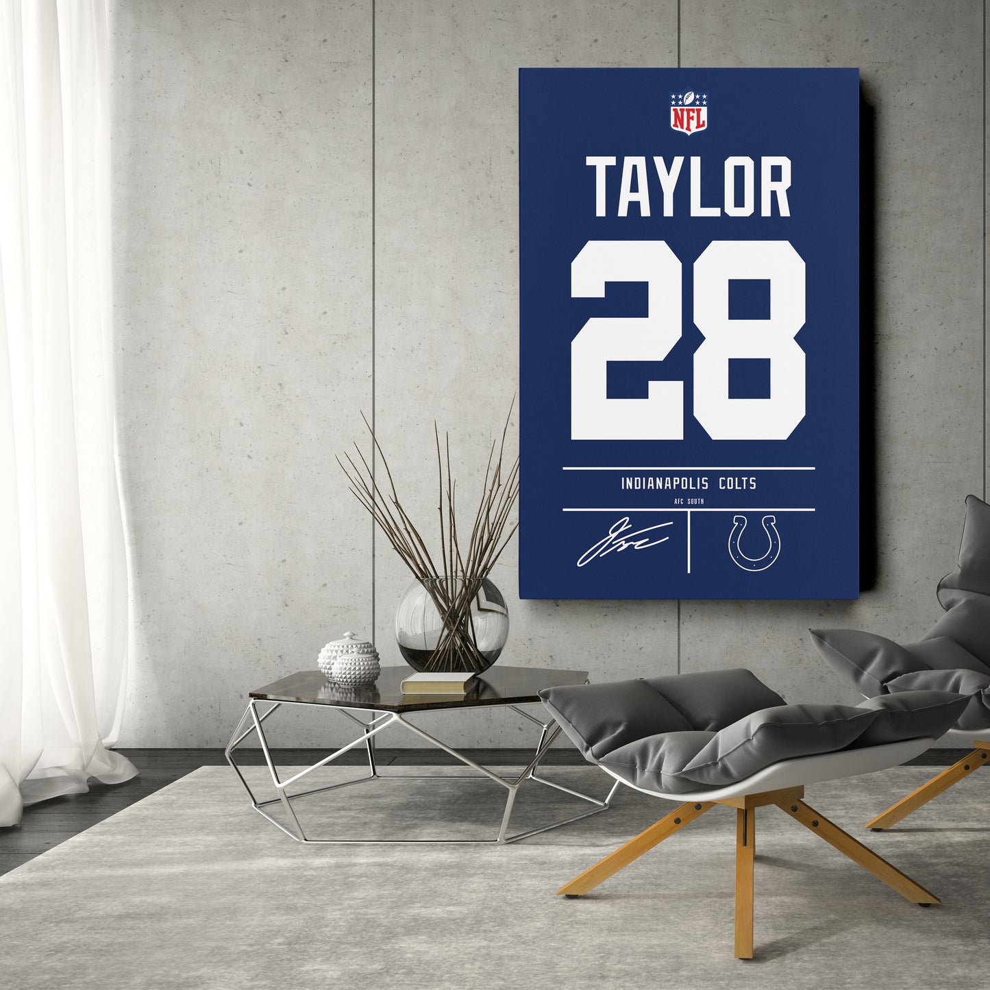 Jonathan Taylor Colts Jersey Canvas Print | Wall Art Decor