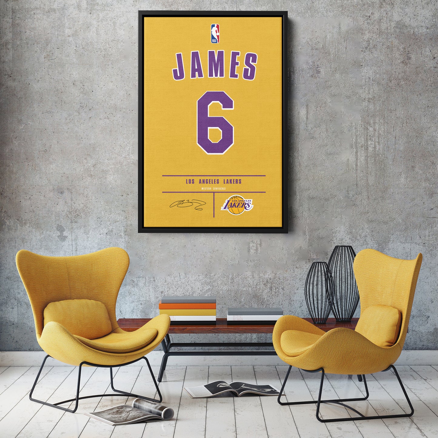 Lebron James Lakers #6 Jersey Canvas Print | Wall Art Decor