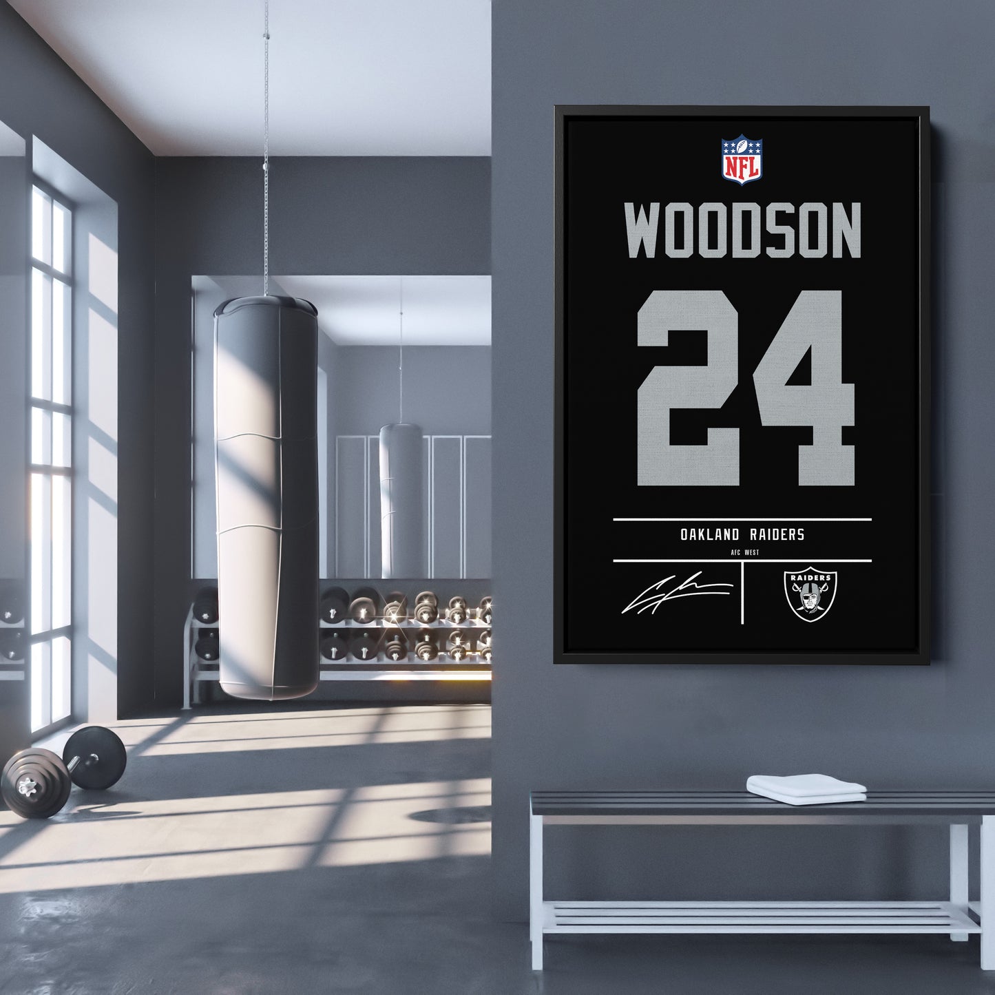 Charles Woodson Raiders Jersey Canvas Print | Wall Art Decor