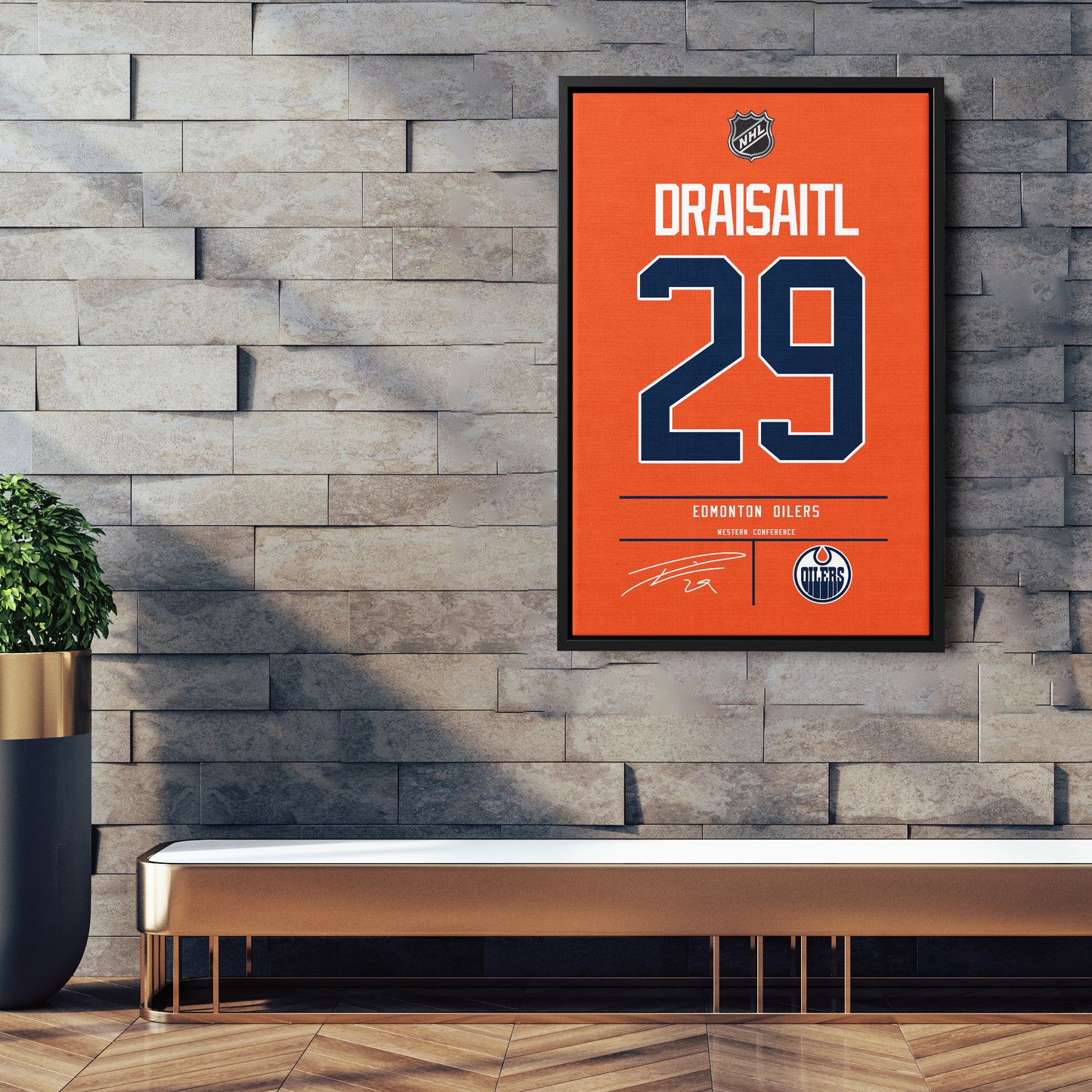 Leon Draisaitl Oilers Jersey Canvas Print | Wall Art Decor