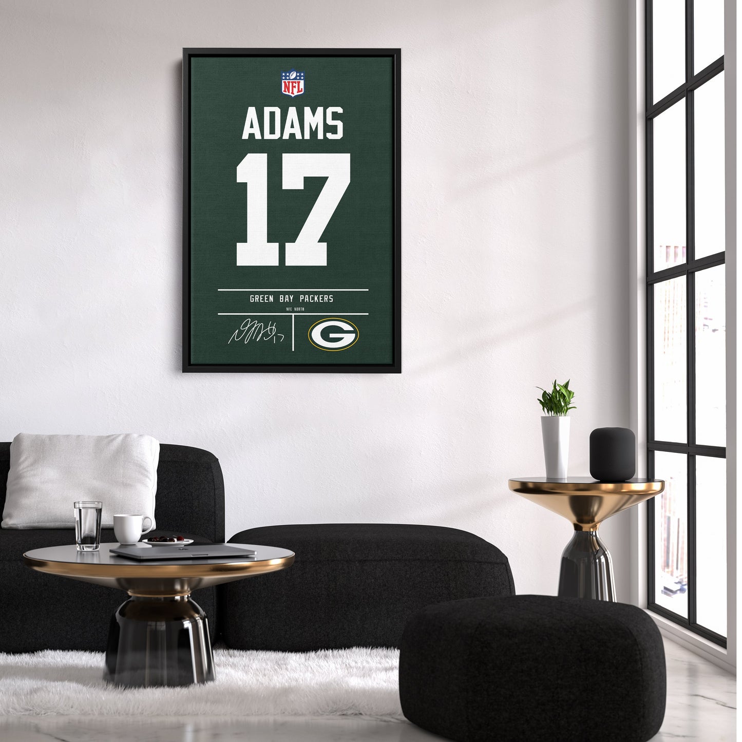 Davante Adams Packers Jersey Canvas Print | Wall Art Decor