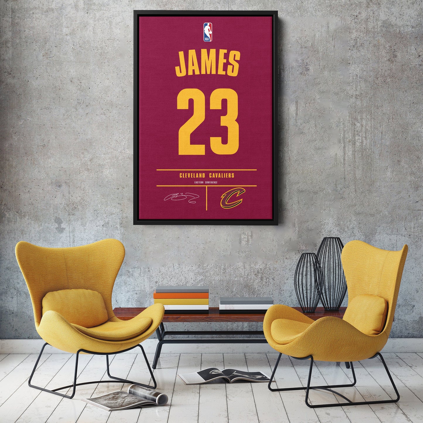 Lebron James Cavaliers Jersey Canvas Print | Wall Art Decor