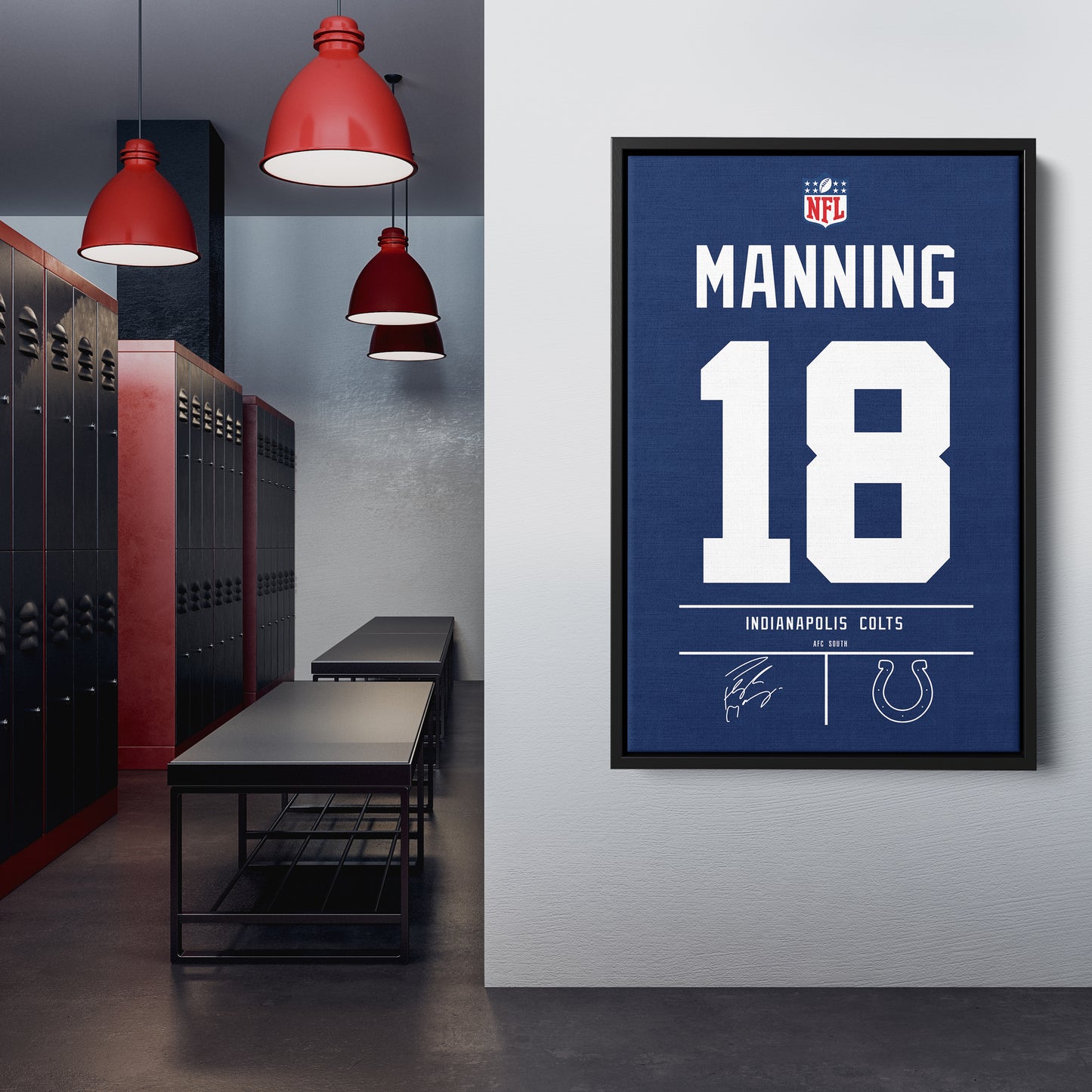 Peyton Manning Colts Jersey Canvas Print | Wall Art Decor