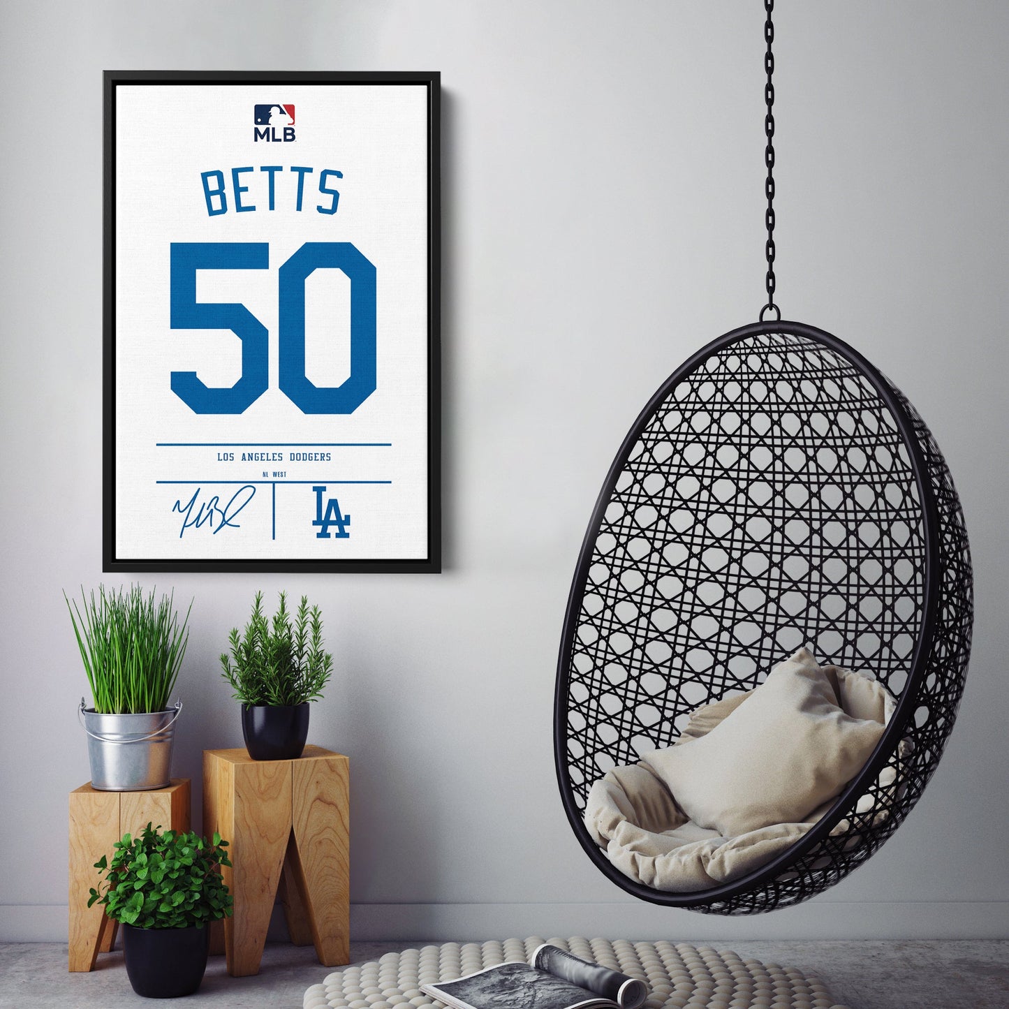 Mookie Betts Dodgers Jersey Canvas Print | Wall Art Decor