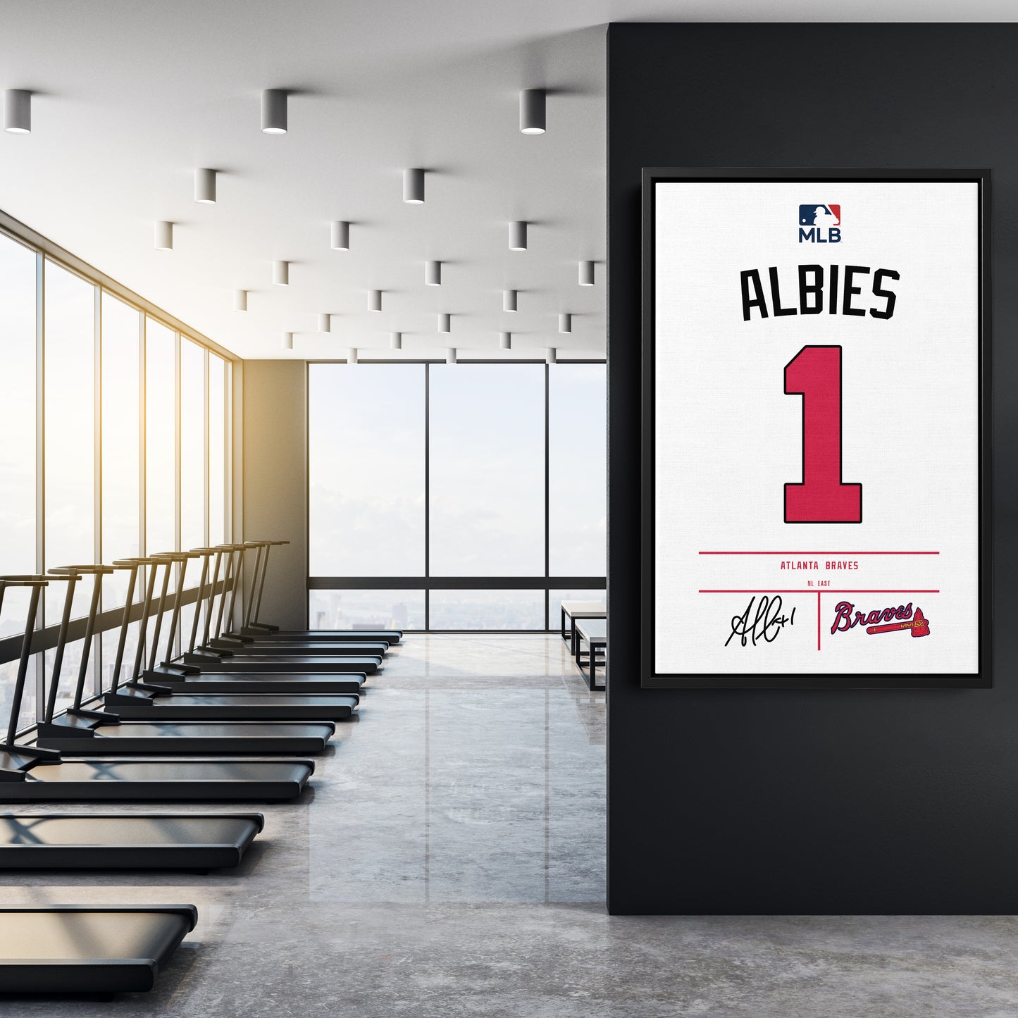 Ozzie Albies Braves Jersey Canvas Print | Wall Art Decor