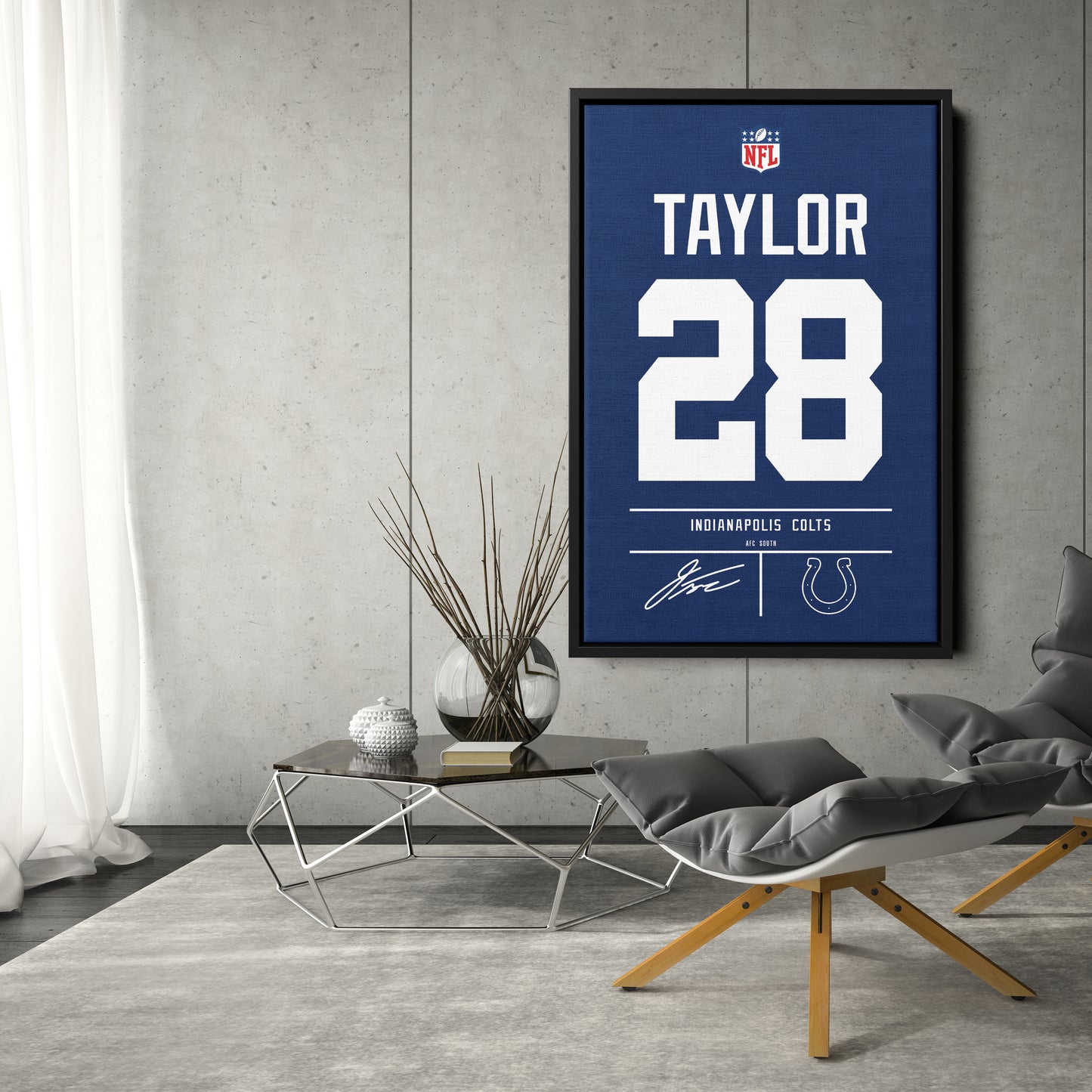 Jonathan Taylor Colts Jersey Canvas Print | Wall Art Decor