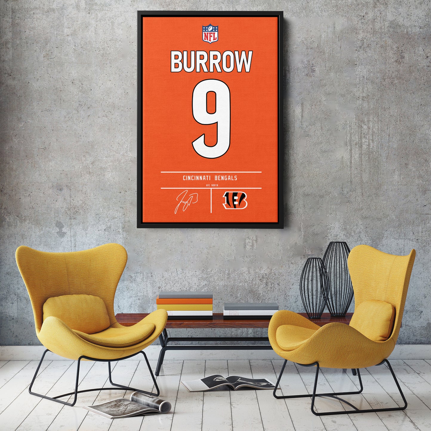 Joe Burrow Bengals Jersey Canvas Print | Wall Art Decor