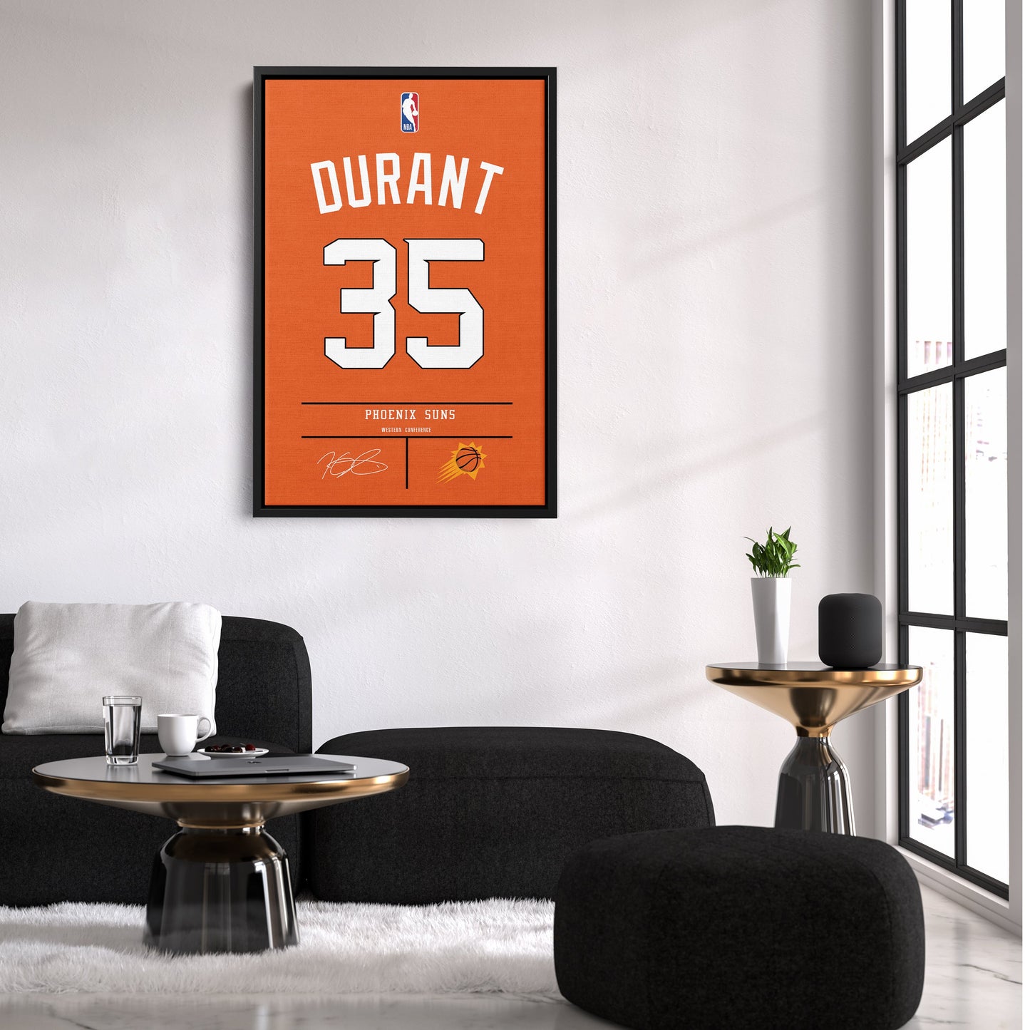 Kevin Durant Suns Jersey Canvas Print | Wall Art Decor