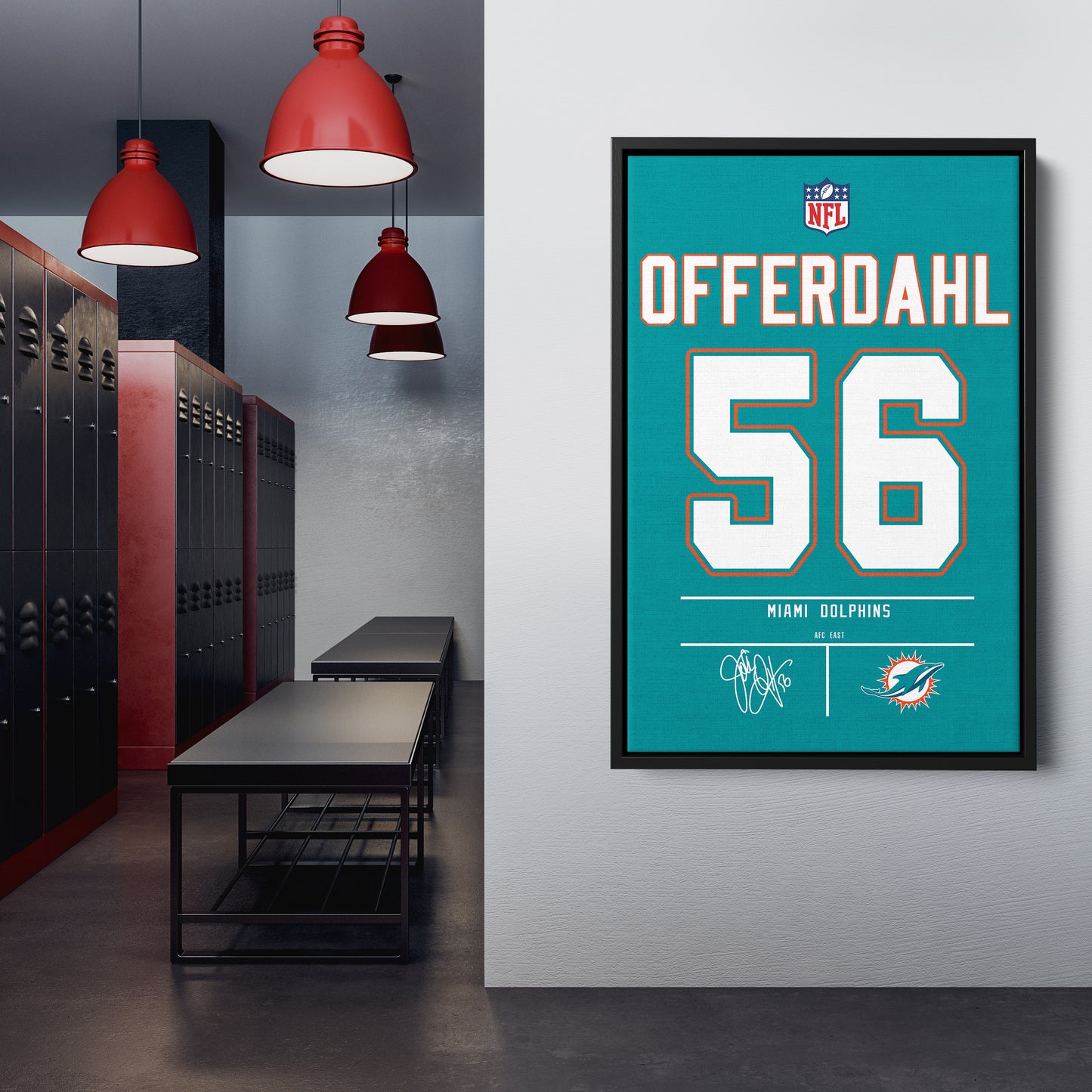 John Offerdahl Dolphins Jersey Canvas Print | Wall Art Decor