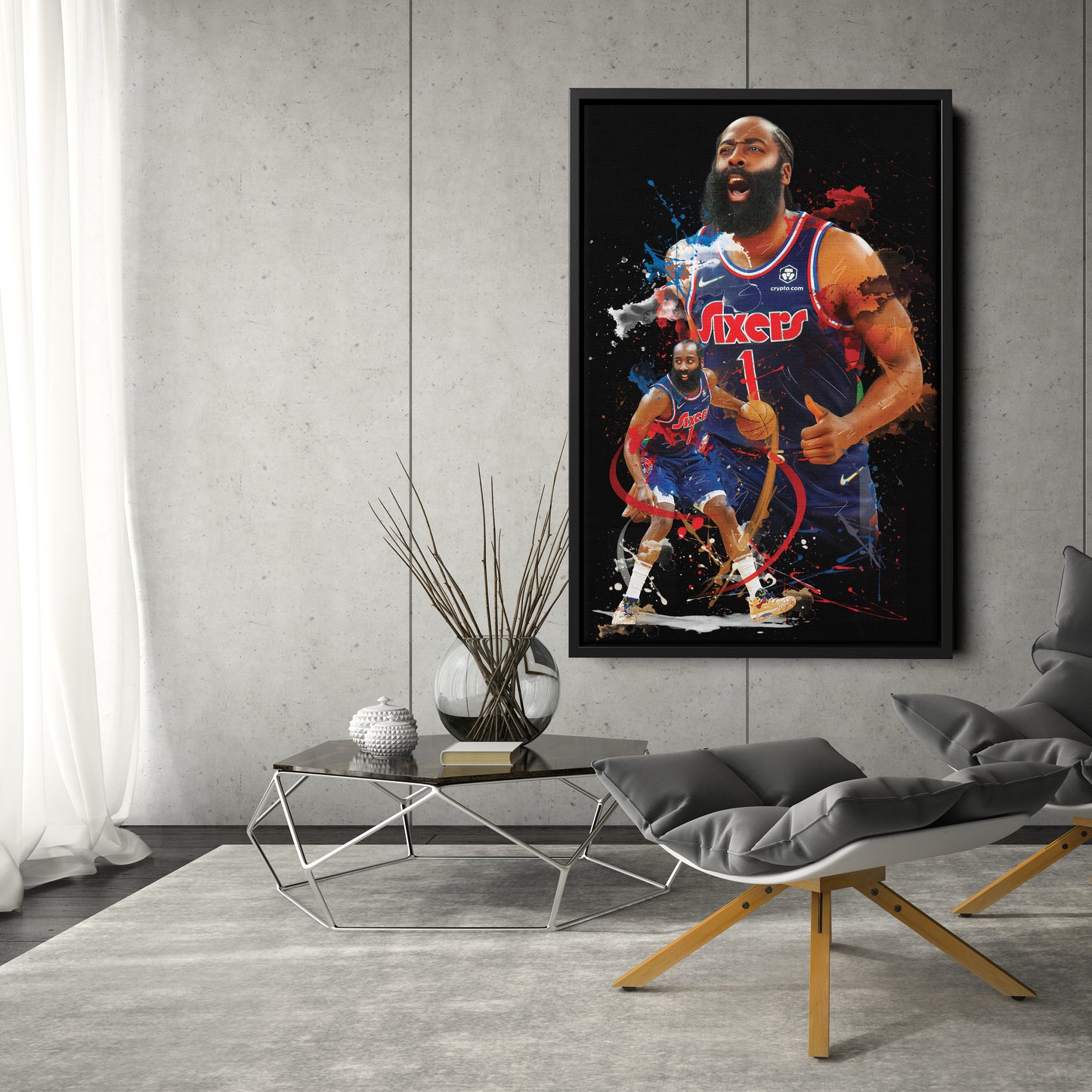 James Harden 76ers Canvas Print | Philadelphia Basketball Wall Art