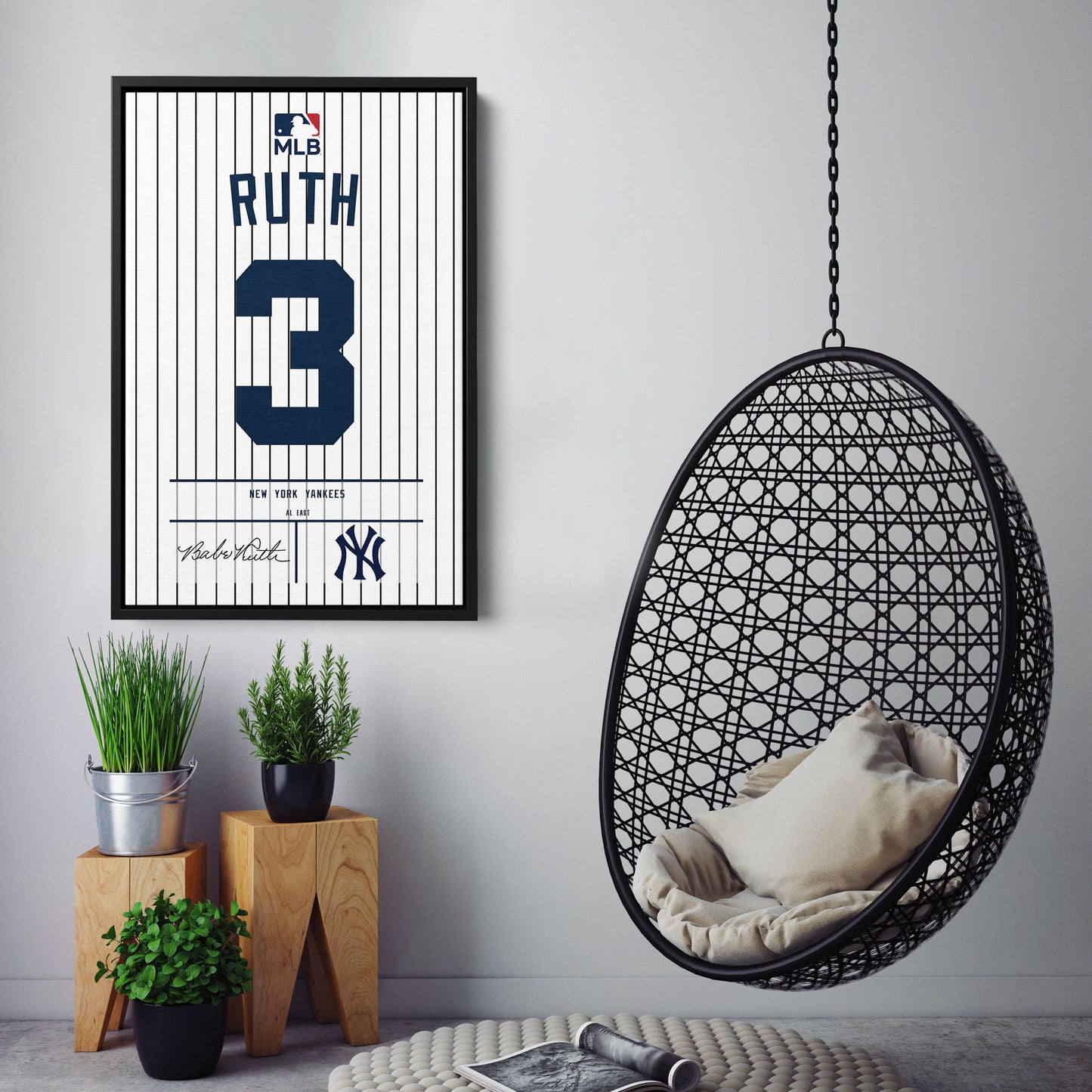 Babe Ruth Yankees Jersey Canvas Print | Wall Art Decor