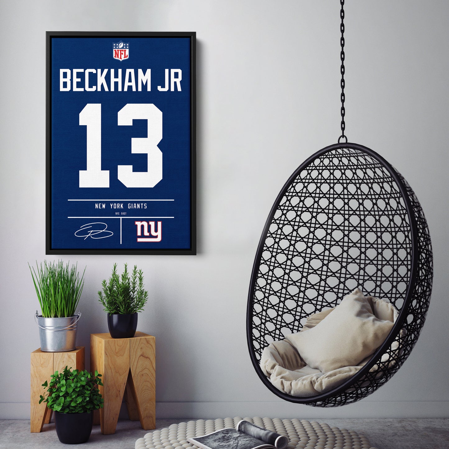 Odell Beckham Jr. Giants Jersey Canvas Print | Wall Art Decor