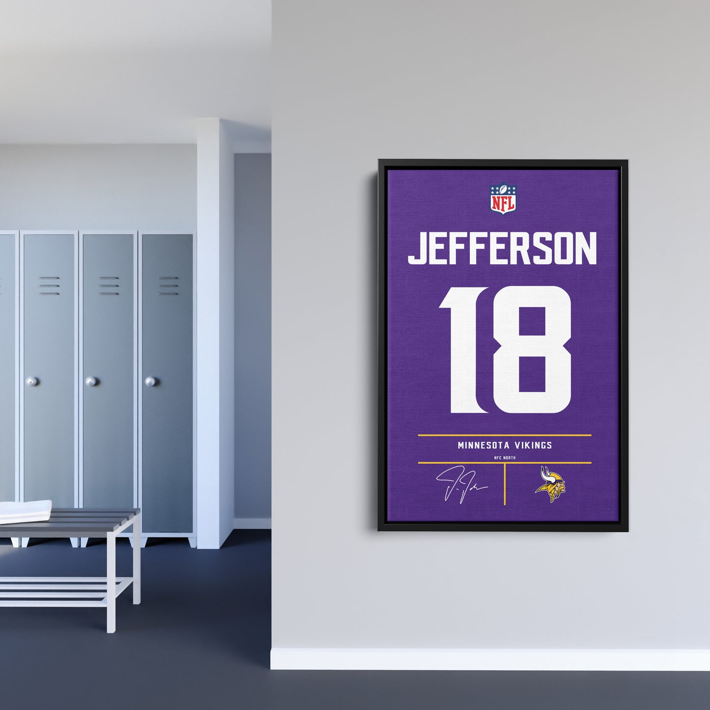 Justin Jefferson Vikings Jersey Canvas Print | Wall Art Decor