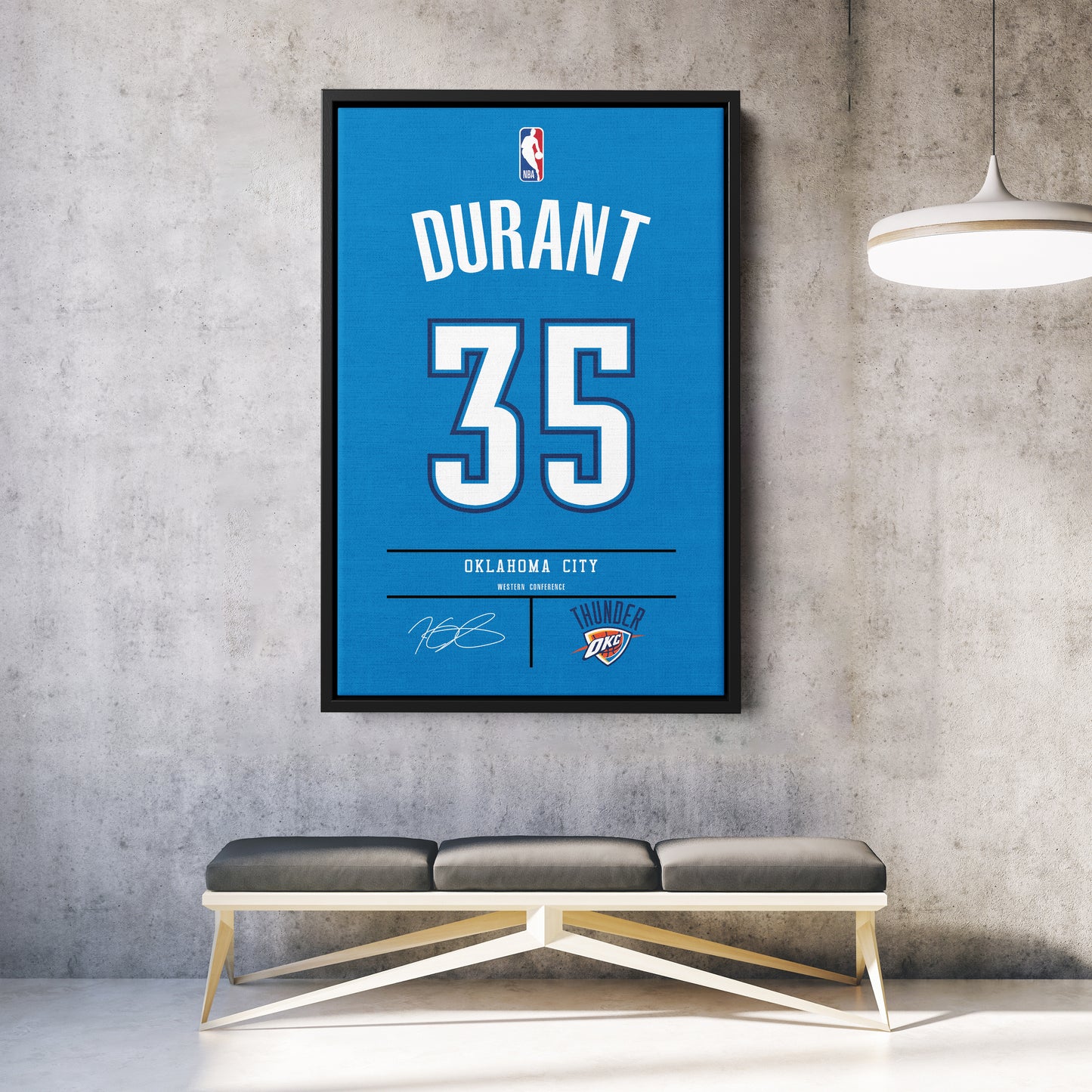Kevin Durant Thunder Jersey Canvas Print | Wall Art Decor