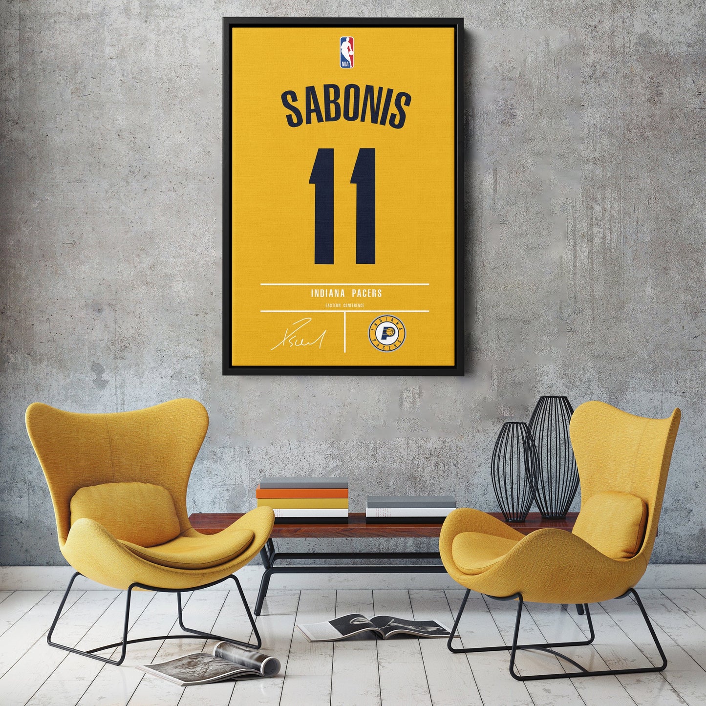 Domantas Sabonis Pacers Jersey Canvas Print | Wall Art Decor