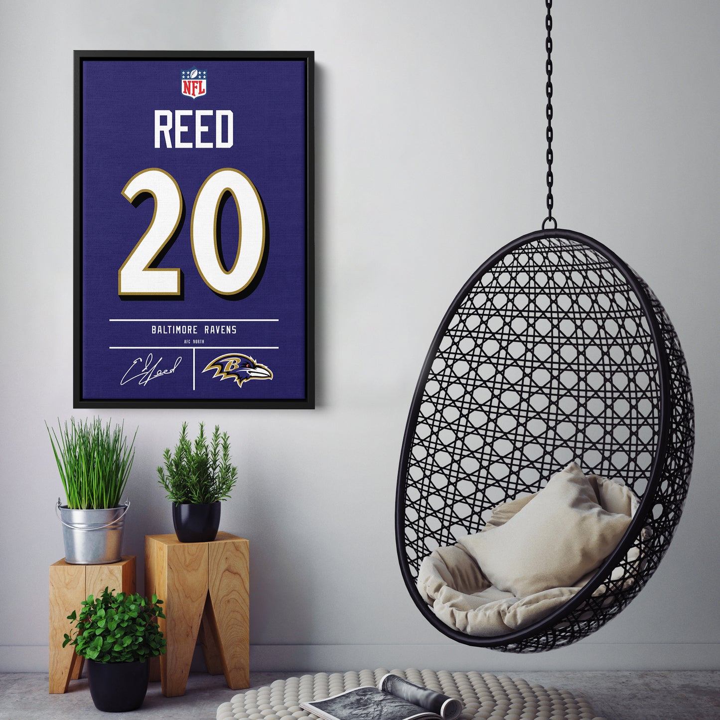 Ed Reed Ravens Jersey Canvas Print | Wall Art Decor