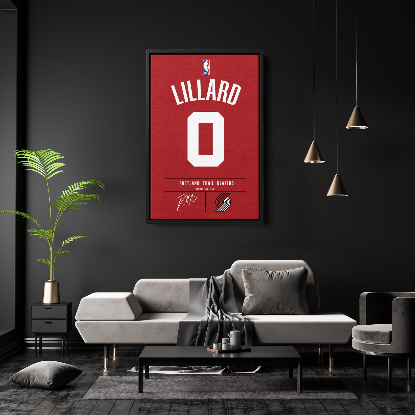 Damian Lillard Blazers Jersey Canvas Print | Wall Art Decor