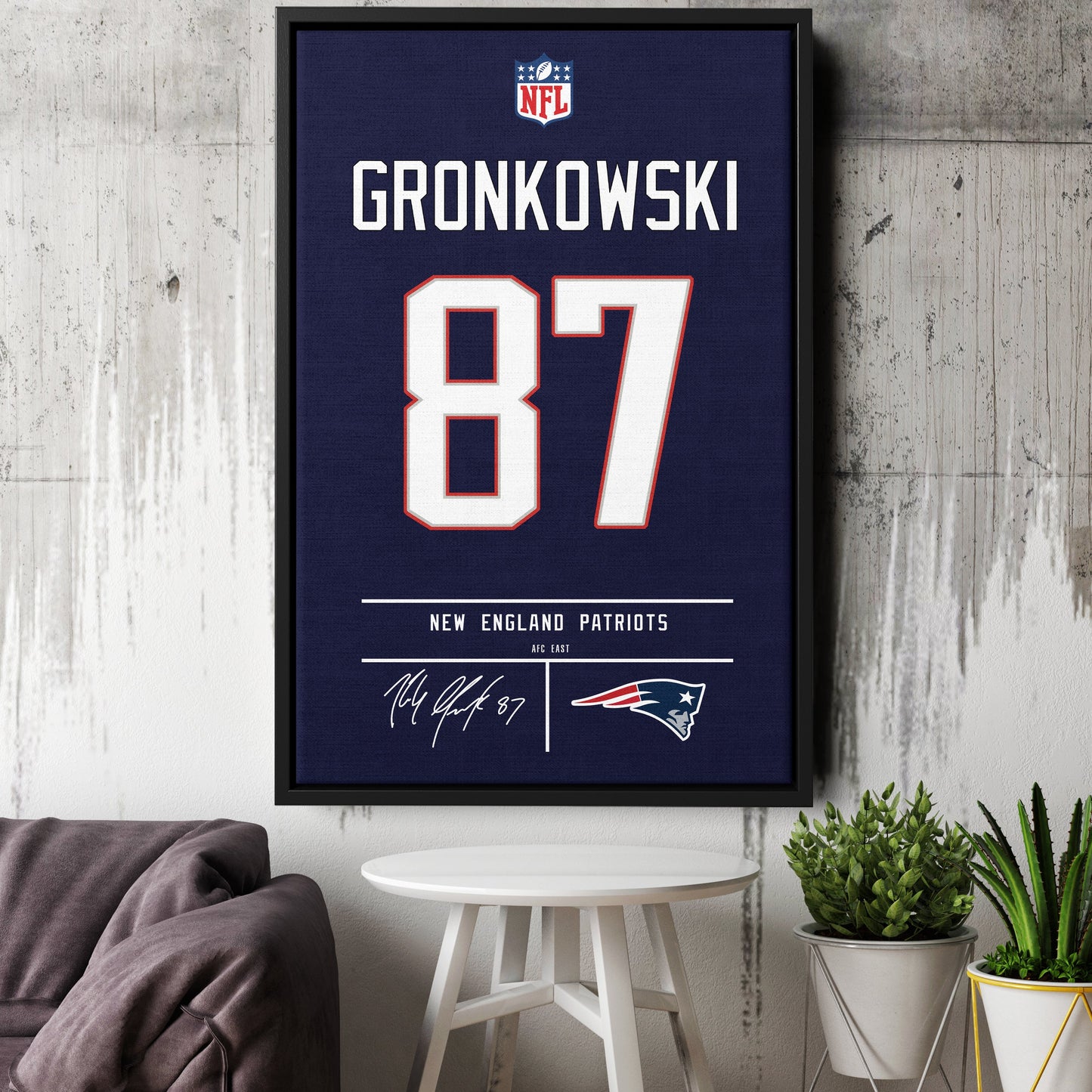 Rob Gronkowski Patriots Jersey Canvas Print | Wall Art Decor