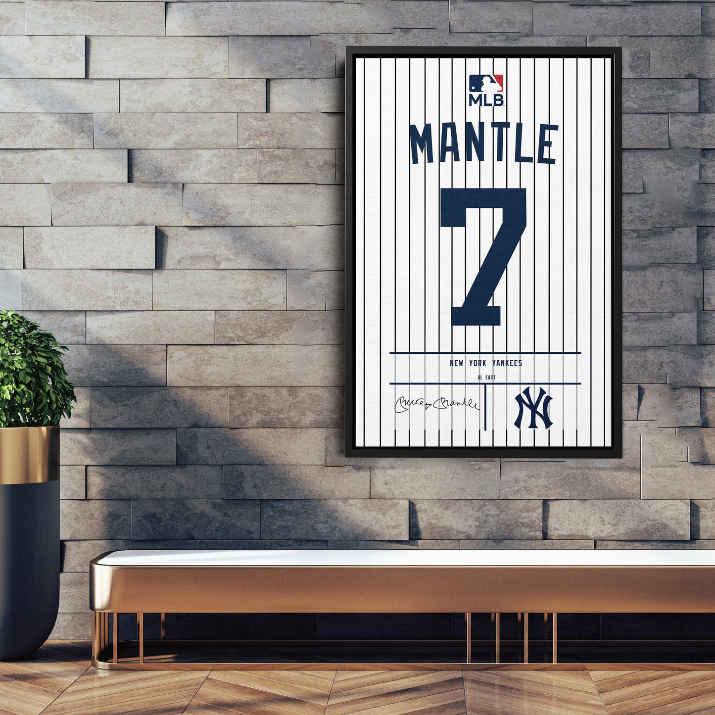 Mickey Mantle Yankees Jersey Canvas Print | Wall Art Decor