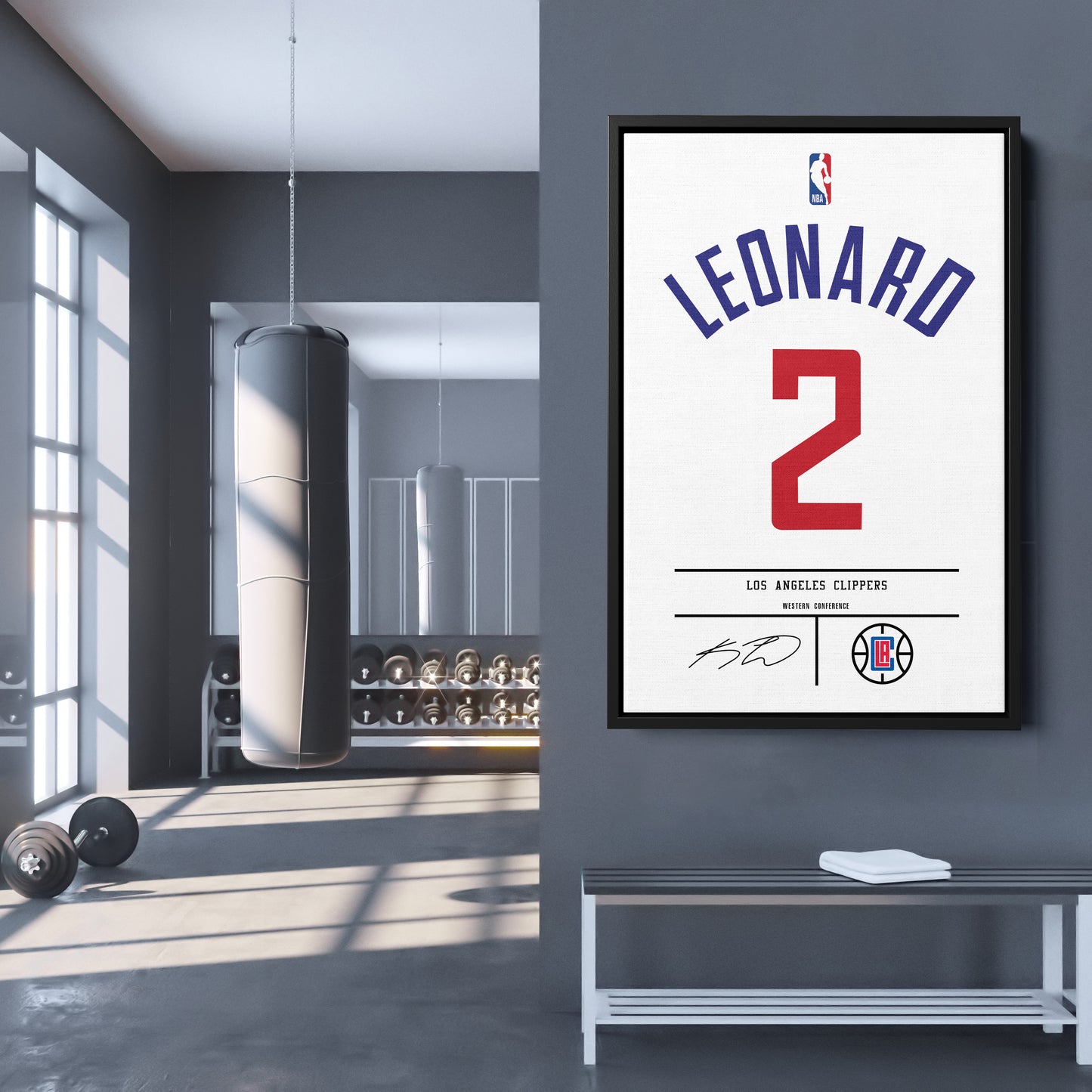 Kawhi Leonard Clippers Jersey Canvas Print | Wall Art Decor