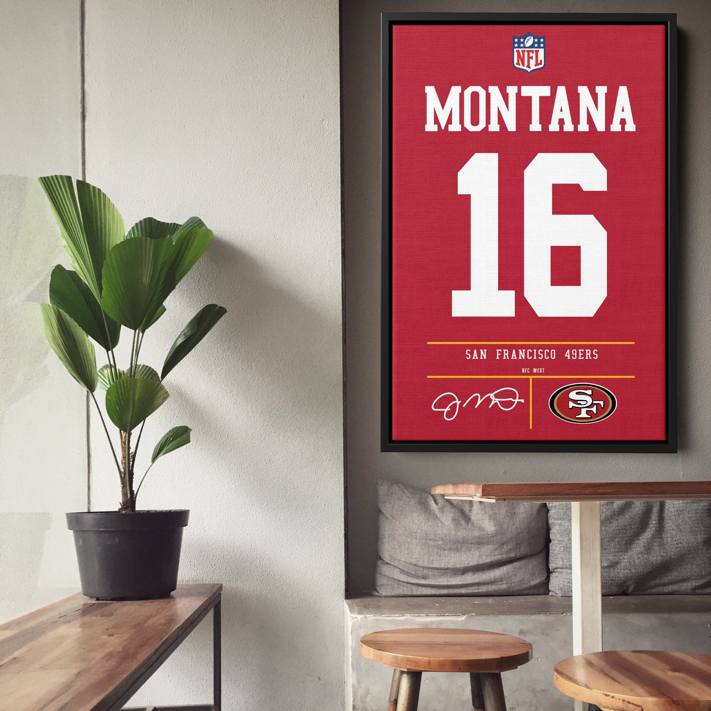 Joe Montana 49ers Jersey Canvas Print | Wall Art Decor