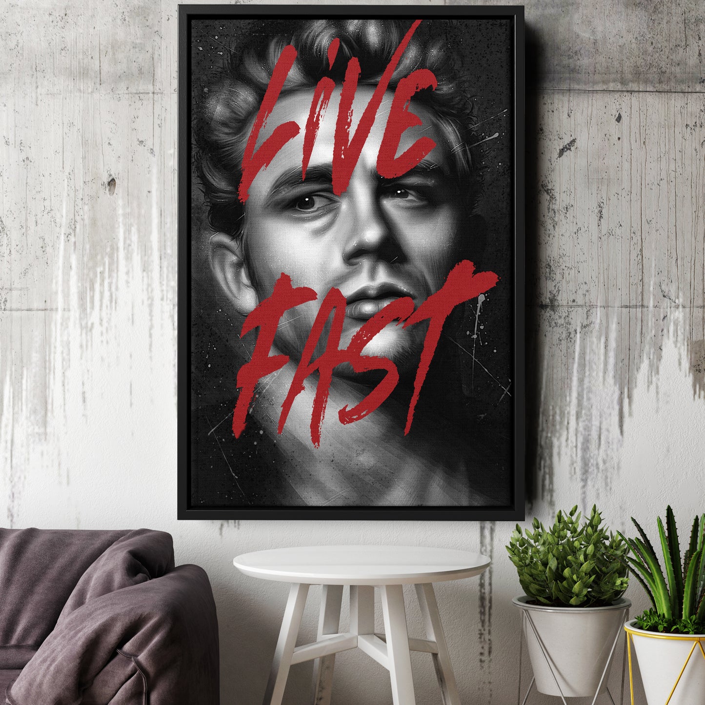 James Dean 'Live Fast' Canvas Print | Rebel Icon Wall Art