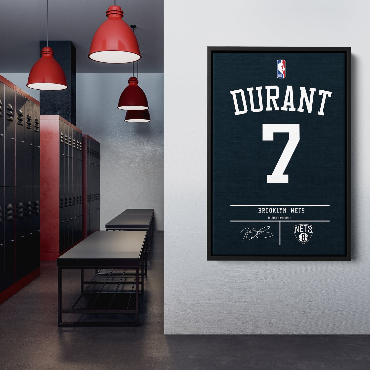 Kevin Durant Nets Jersey Canvas Print | Wall Art Decor