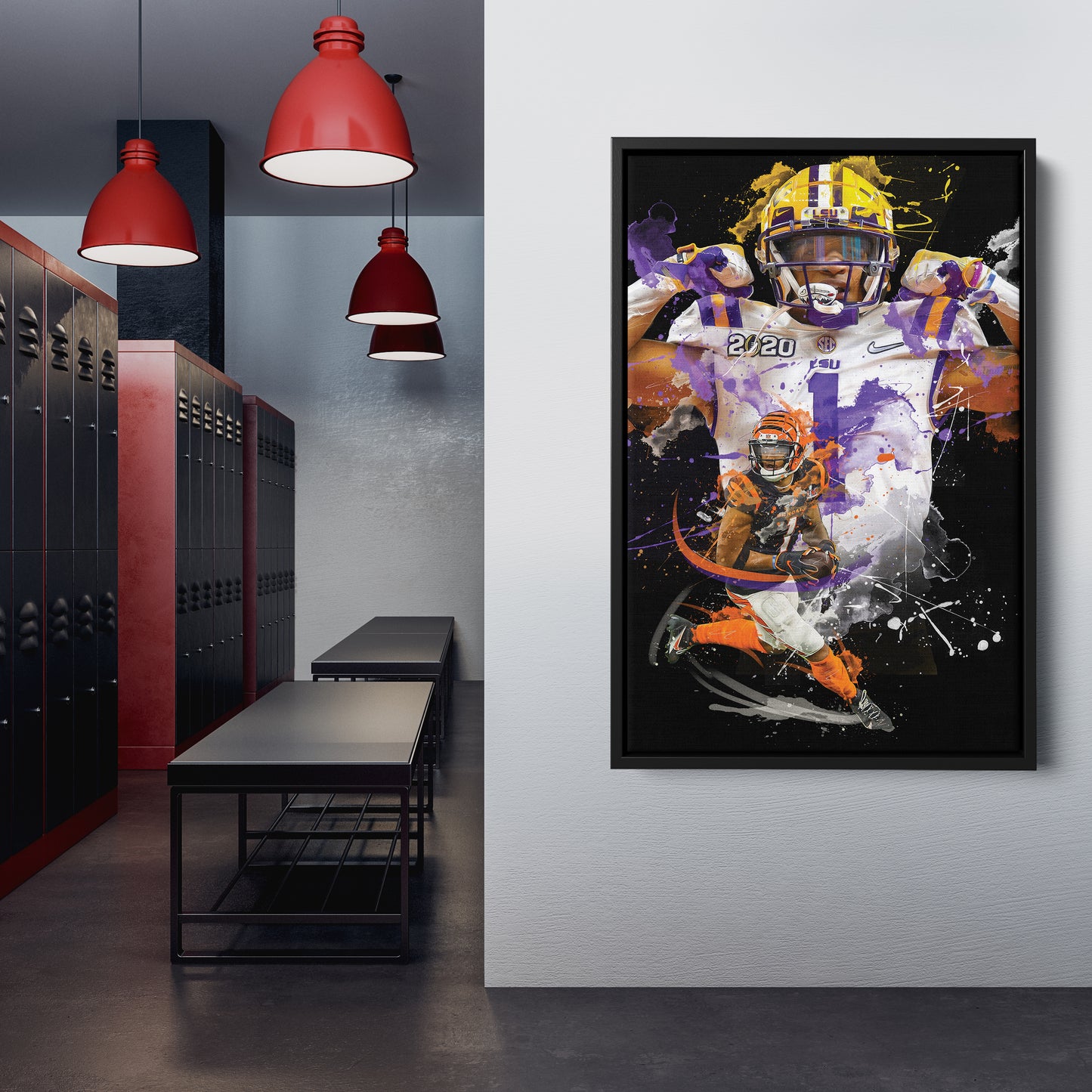 Ja'Marr Chase Bengals Canvas Print | Cincinnati Football Wall Art