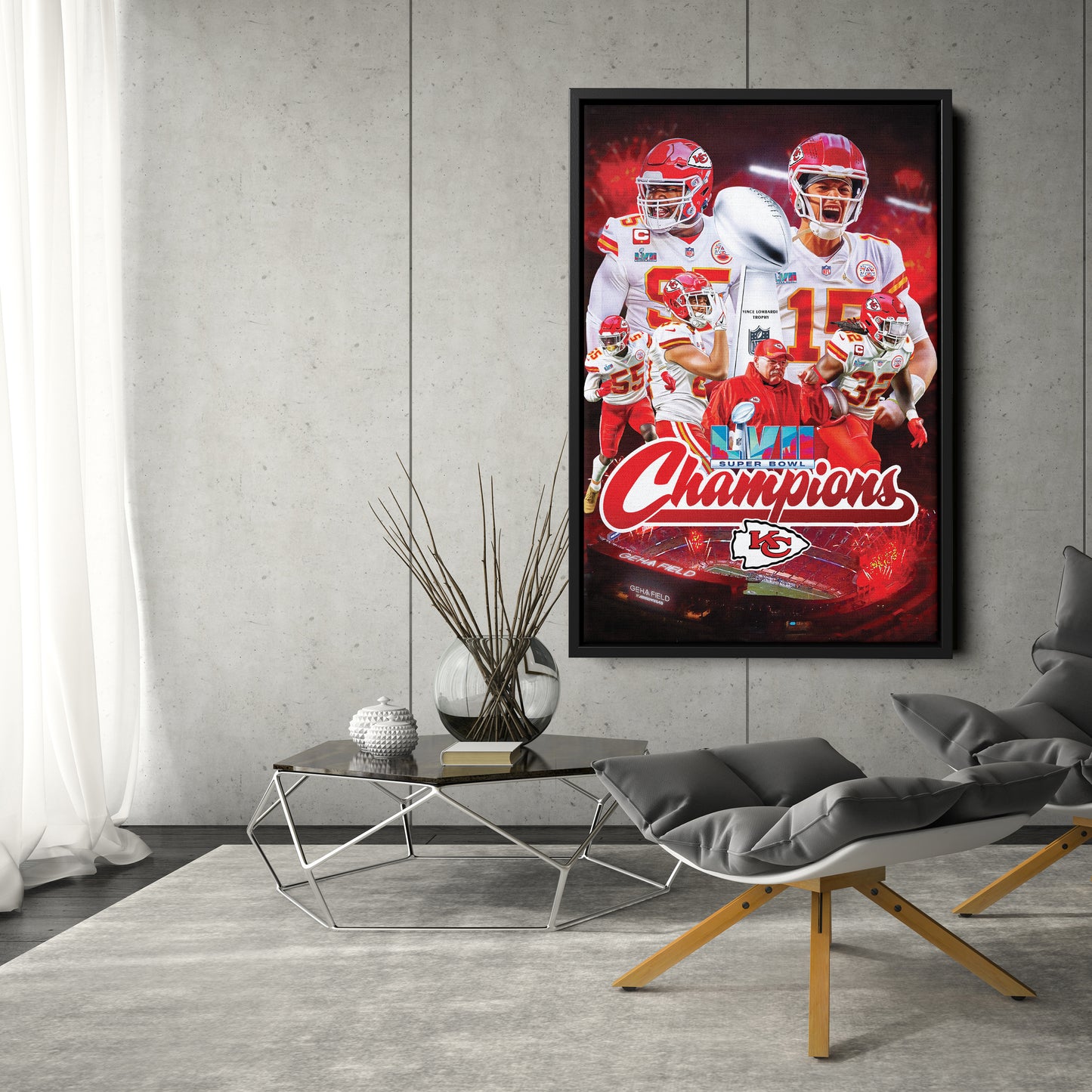 Kansas City Chiefs Super Bowl LVII Champions Canvas Print | NFL Wall Art