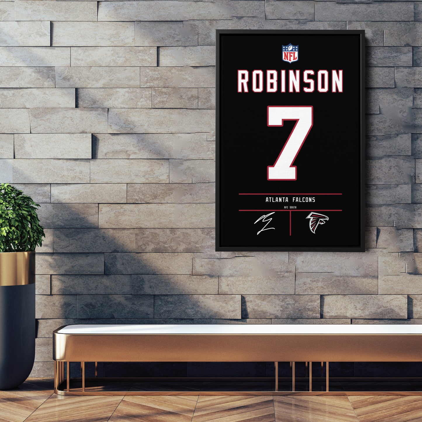 Bijan Robinson Falcons Jersey Canvas Print | Wall Art Decor