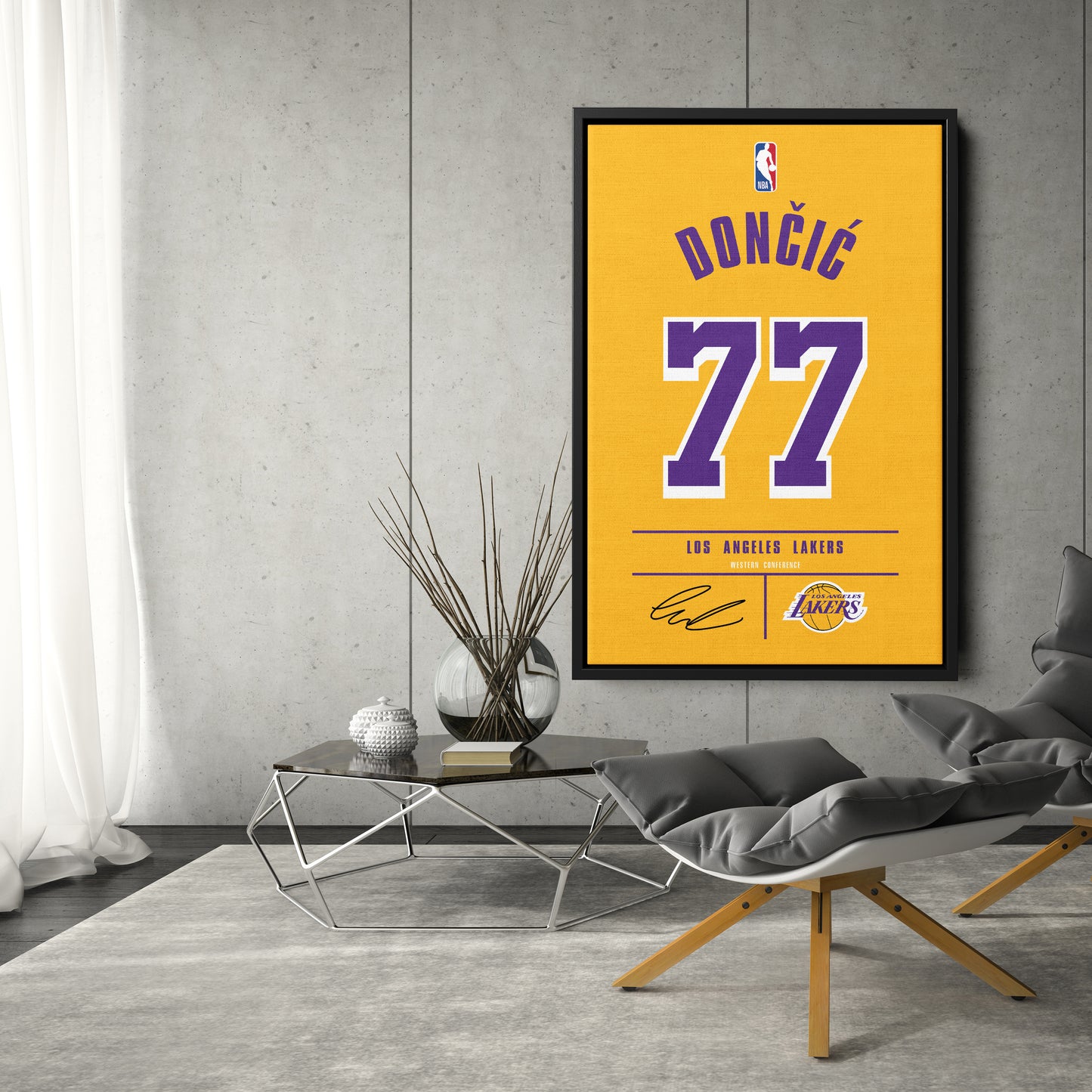 Luka Doncic Lakers Jersey Canvas Print | Wall Art Decor