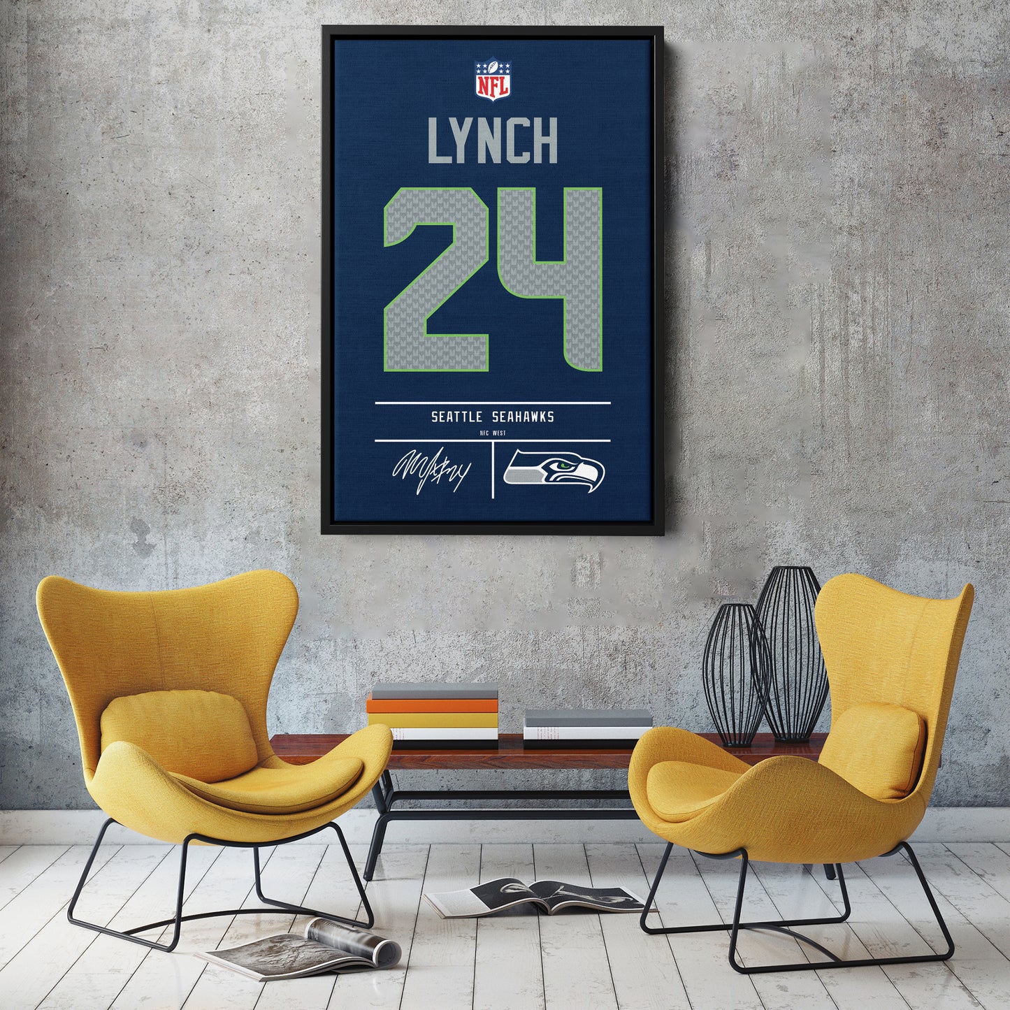 Marshawn Lynch Seahawks Jersey Canvas Print | Wall Art Decor